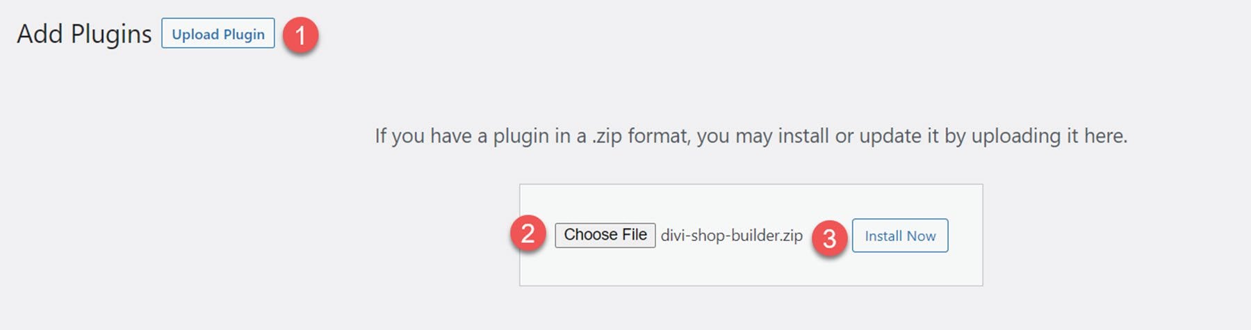 Divi Plugin Highlight Divi Shop Builder Upload