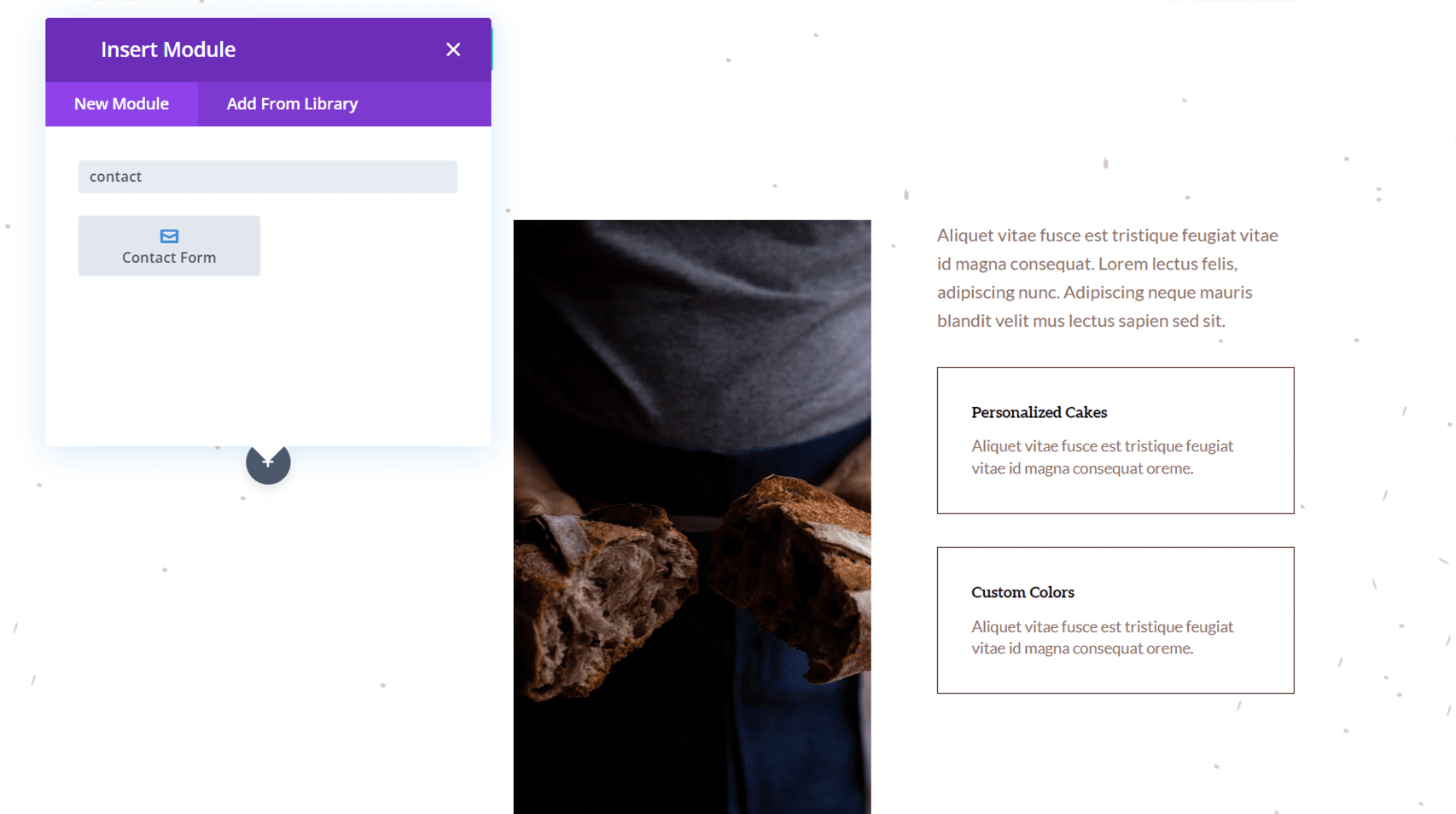 Divi Reveal Options کشویی فرم تماس افزودن فرم