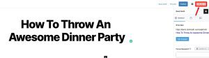 Screenshot of "How to Throw an Awesome Dinner Party" Blog