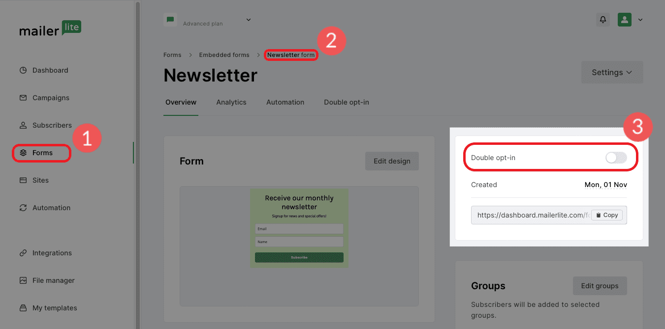 MailerLite How to Turn on Double Opt-in