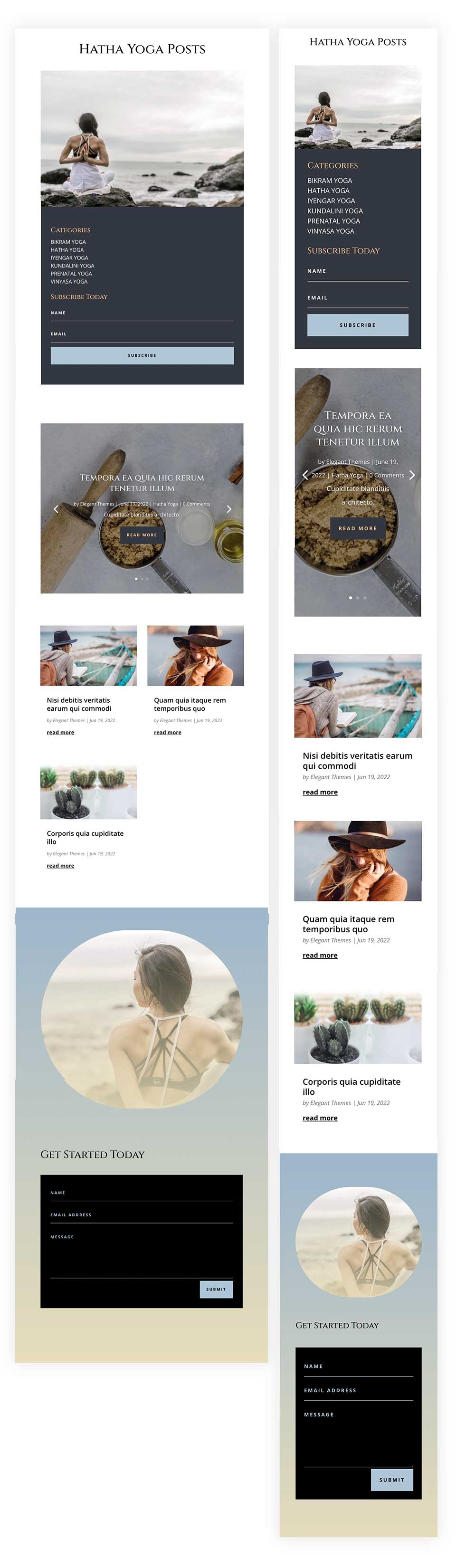 Category Page Template for Divi's Online Yoga Layout Pack