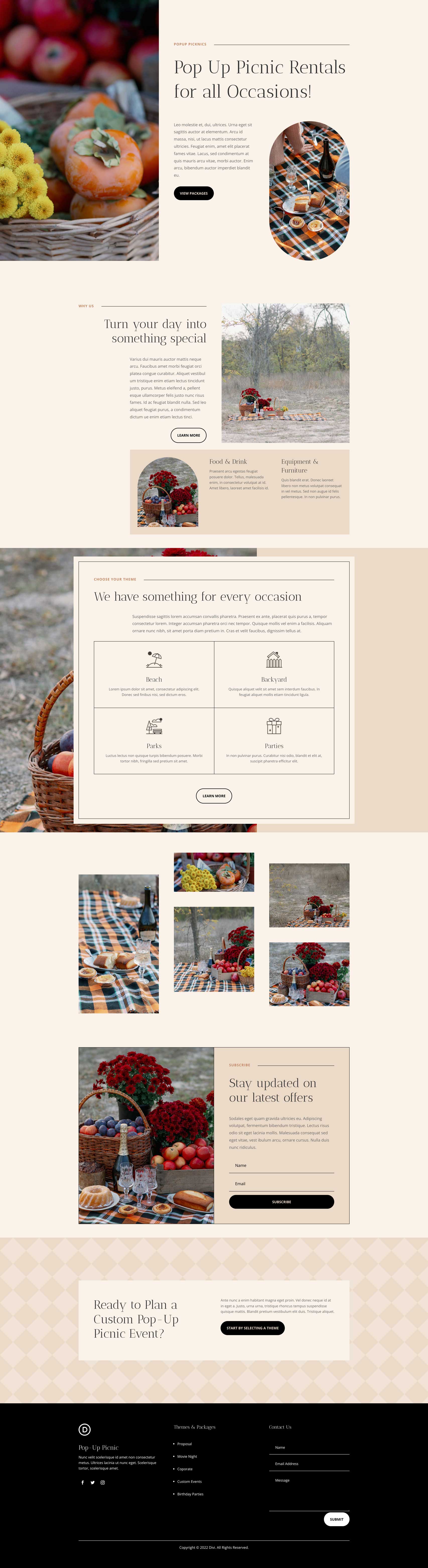 Popup Picnic Layout Pack for Divi