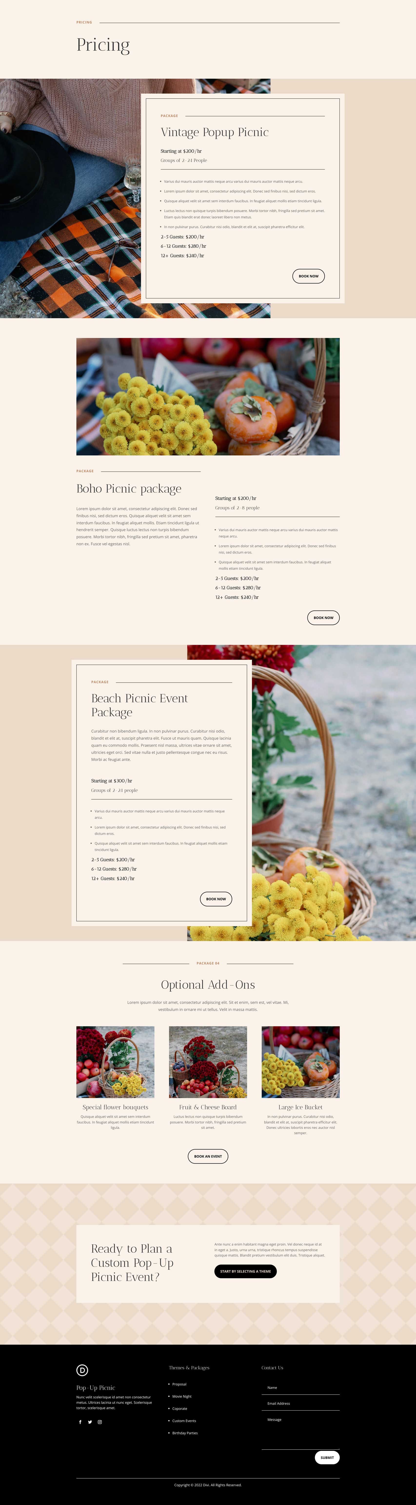 Popup Picnic Layout Pack for Divi