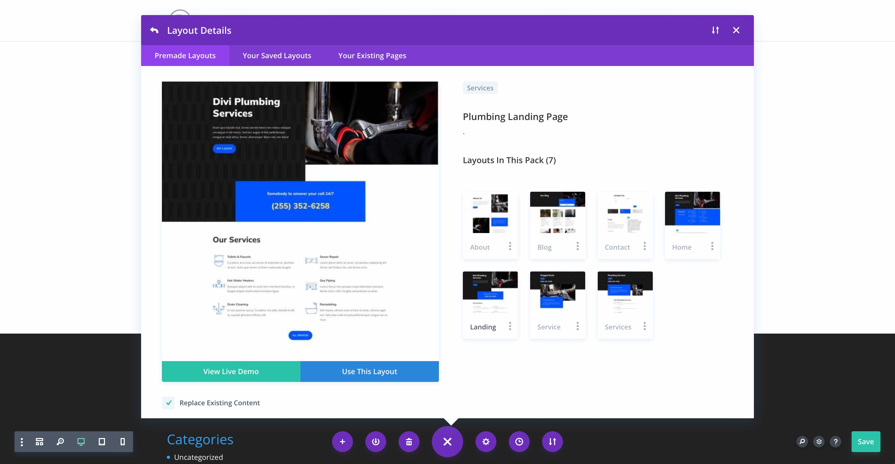 Plumbing Layout Pack for Divi