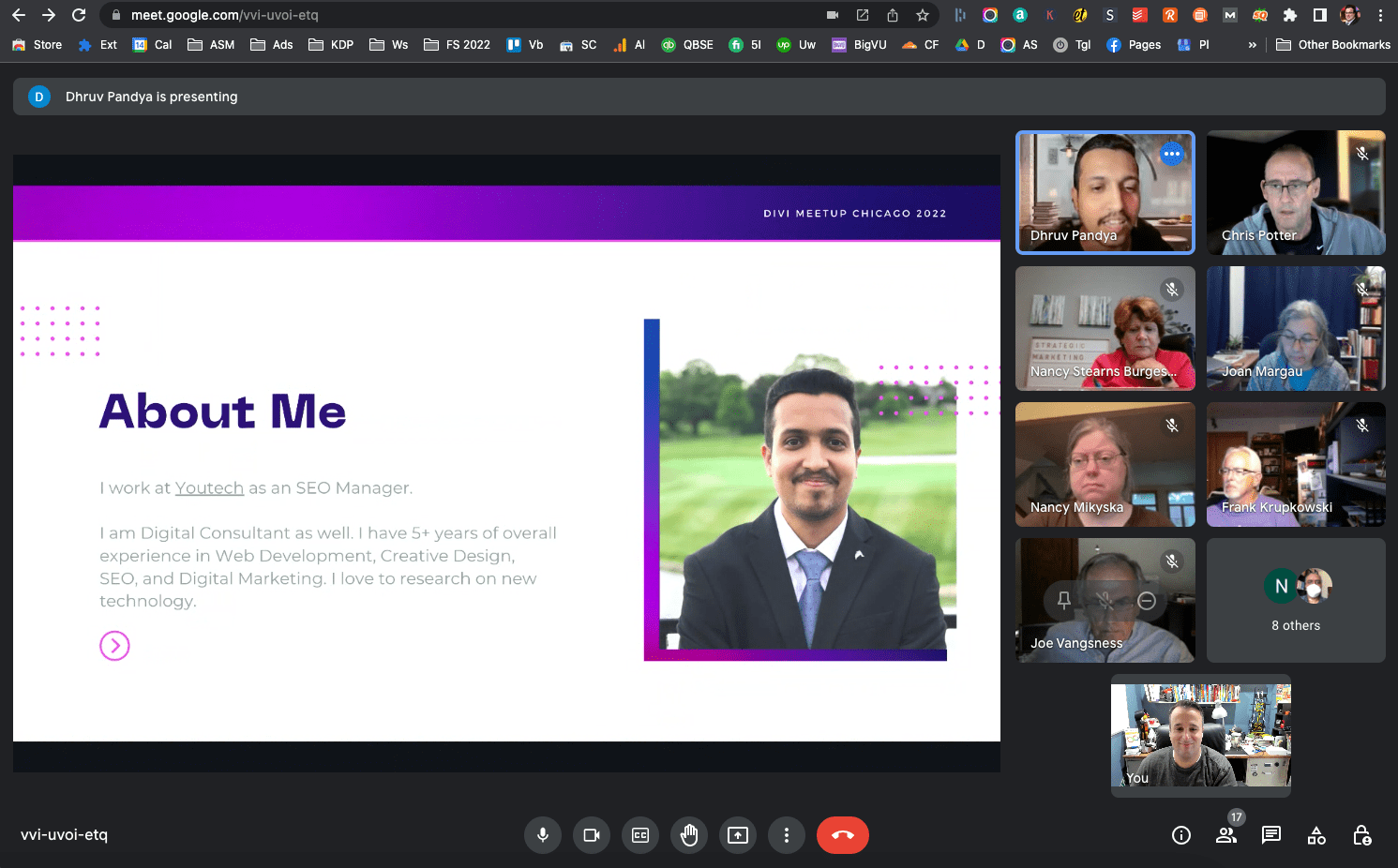 screenshot of Divi Chicago virtual attendees