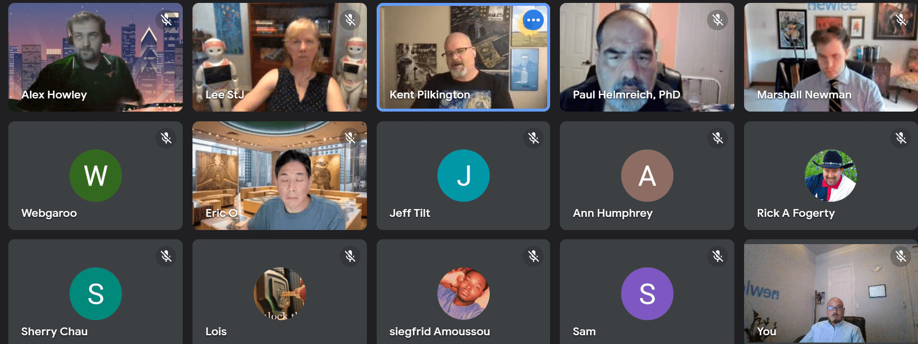 zoom screenshot Divi Dallas attendees' heads