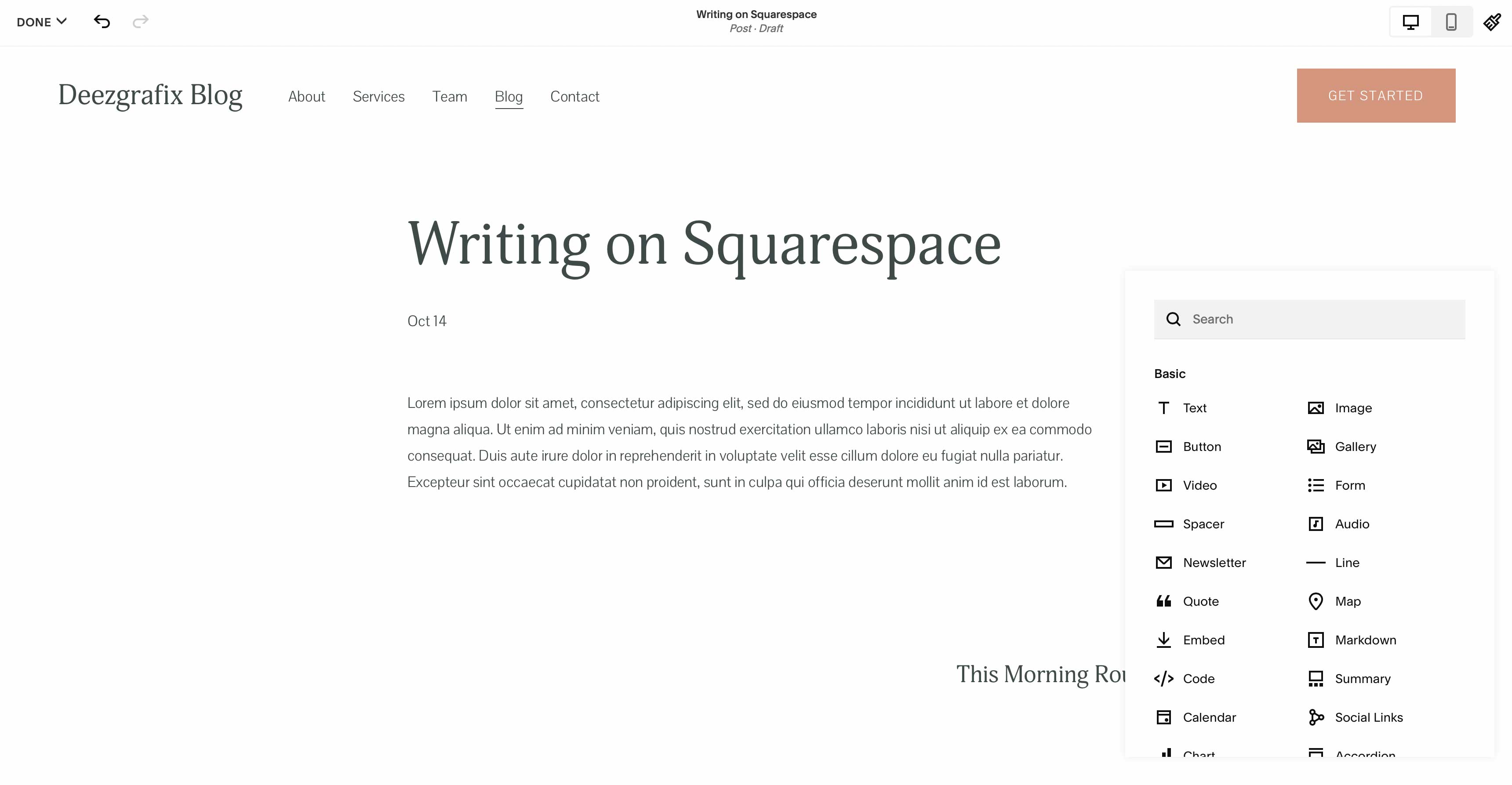 Squarespace publishing tools