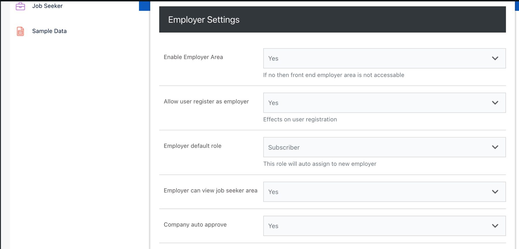 WP Job Portal dashboard