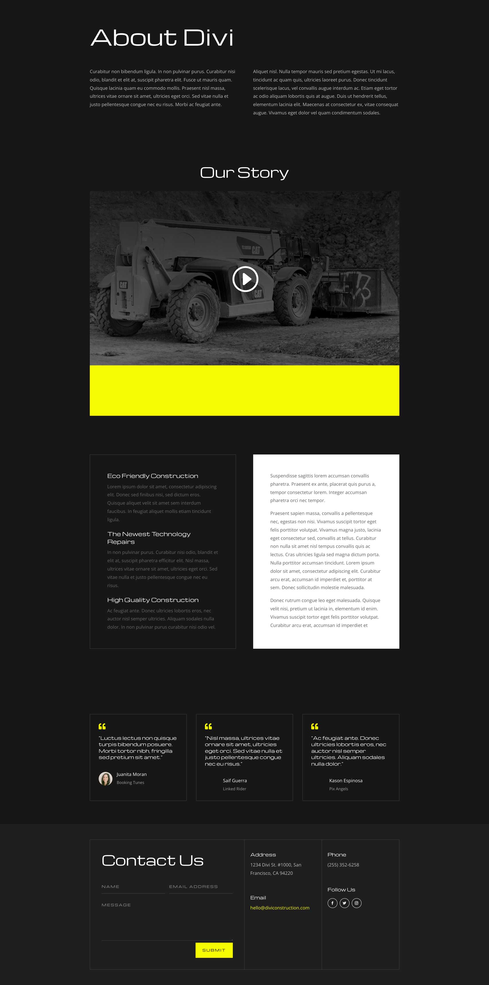 Construction Layout Pack for Divi