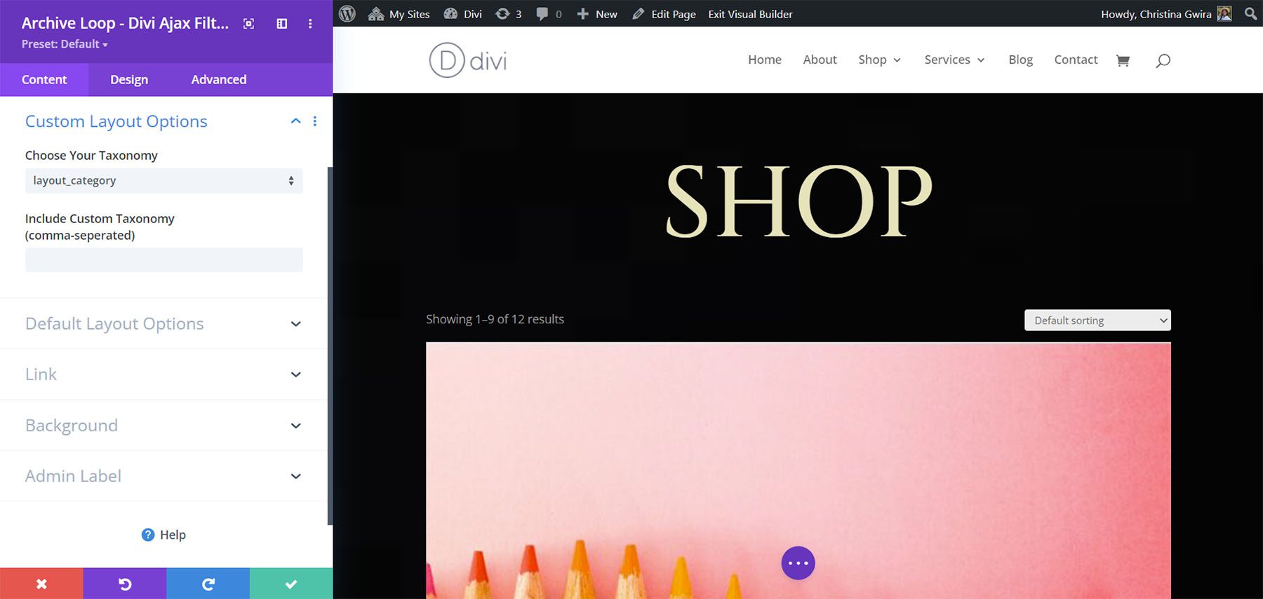 Archive Loop – Divi Ajax Filter - Custom Layout Options