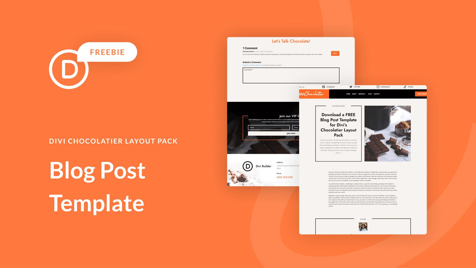Download a FREE Blog Post Template for Divi’s Chocolatier Layout Pack