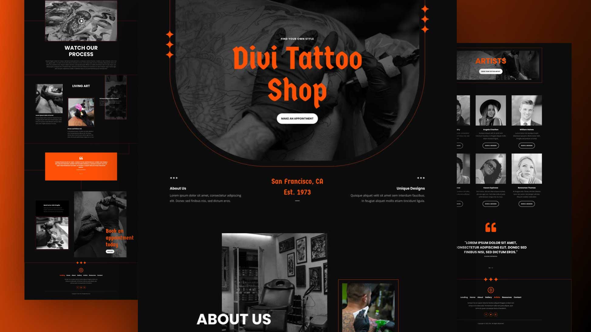 Get a Free Tattoo Shop Layout Pack for Divi