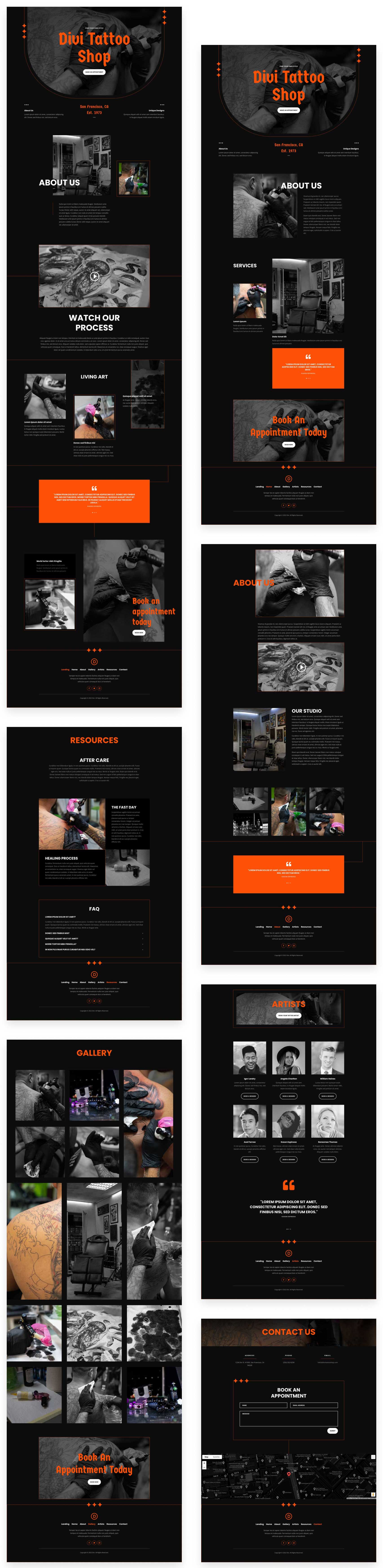 Tattoo Shop Divi Layout Pack