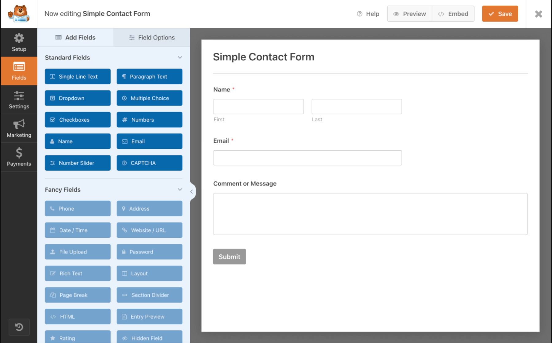 donation form example