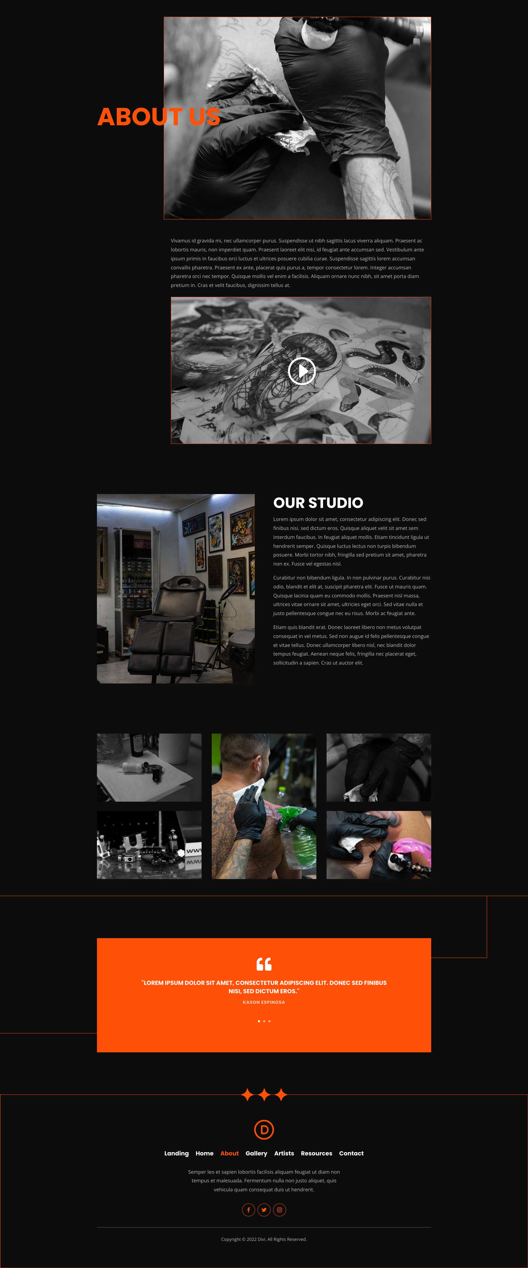 Tattoo Shop Layout Pack for Divi