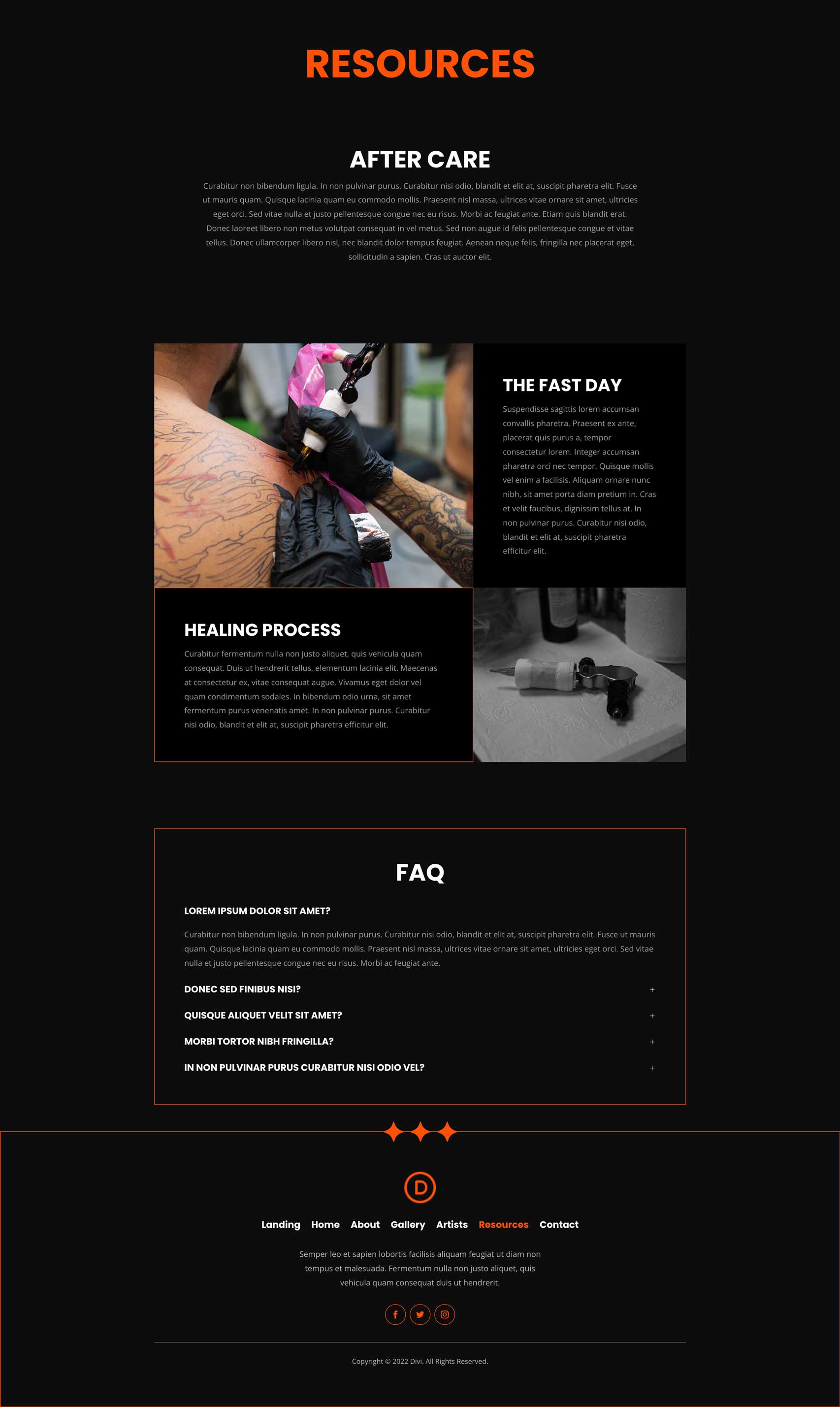 Tattoo Shop Layout Pack for Divi