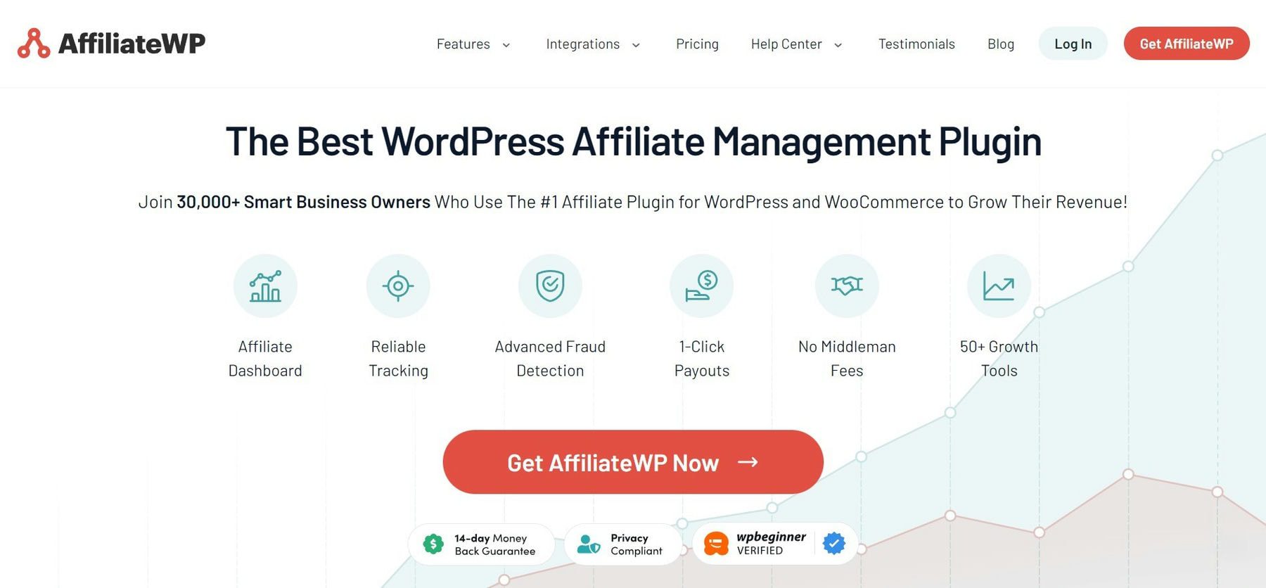 AffiliateWP Homepage Jan. 2023