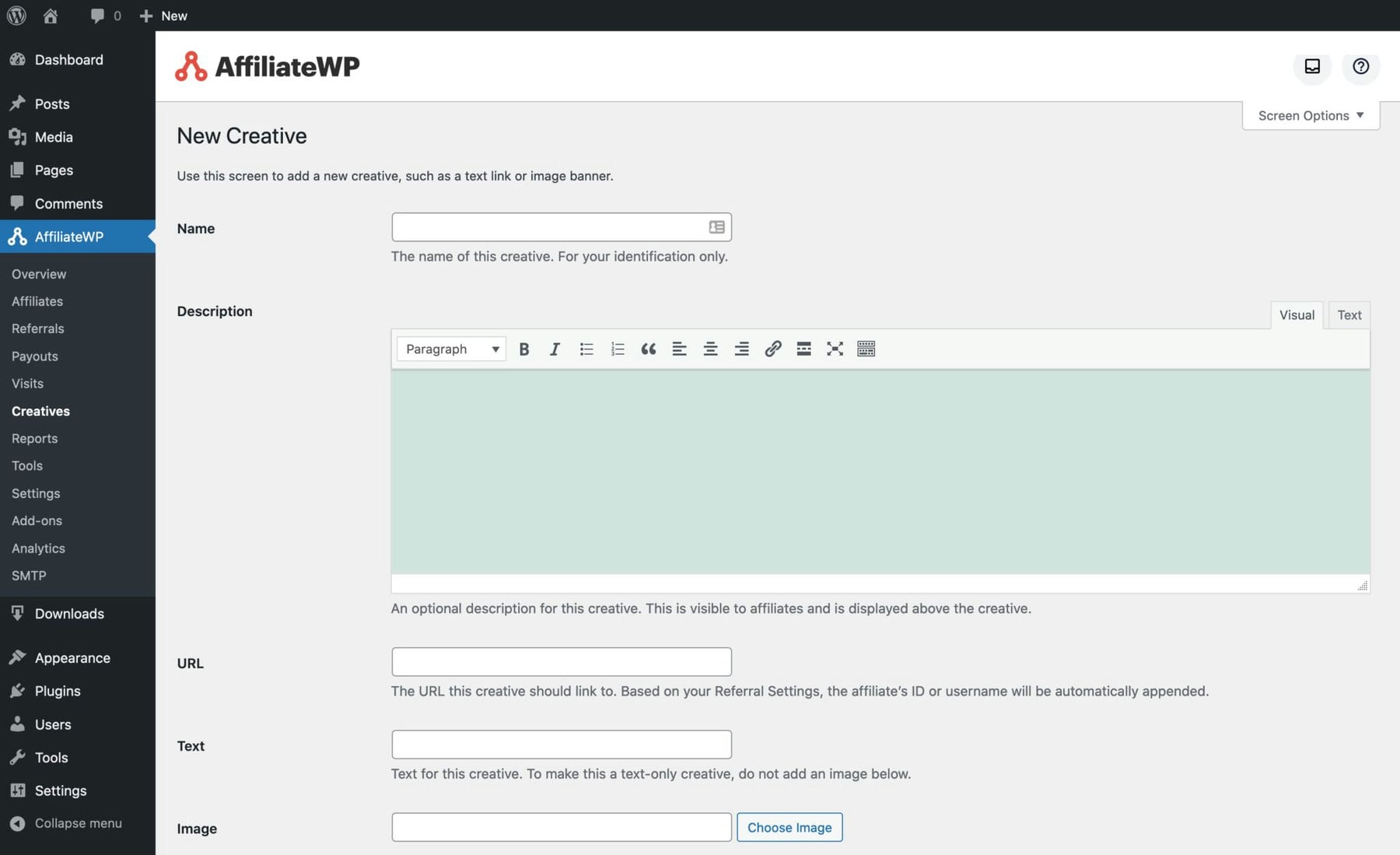 AffiliateWP UI Screen Shot