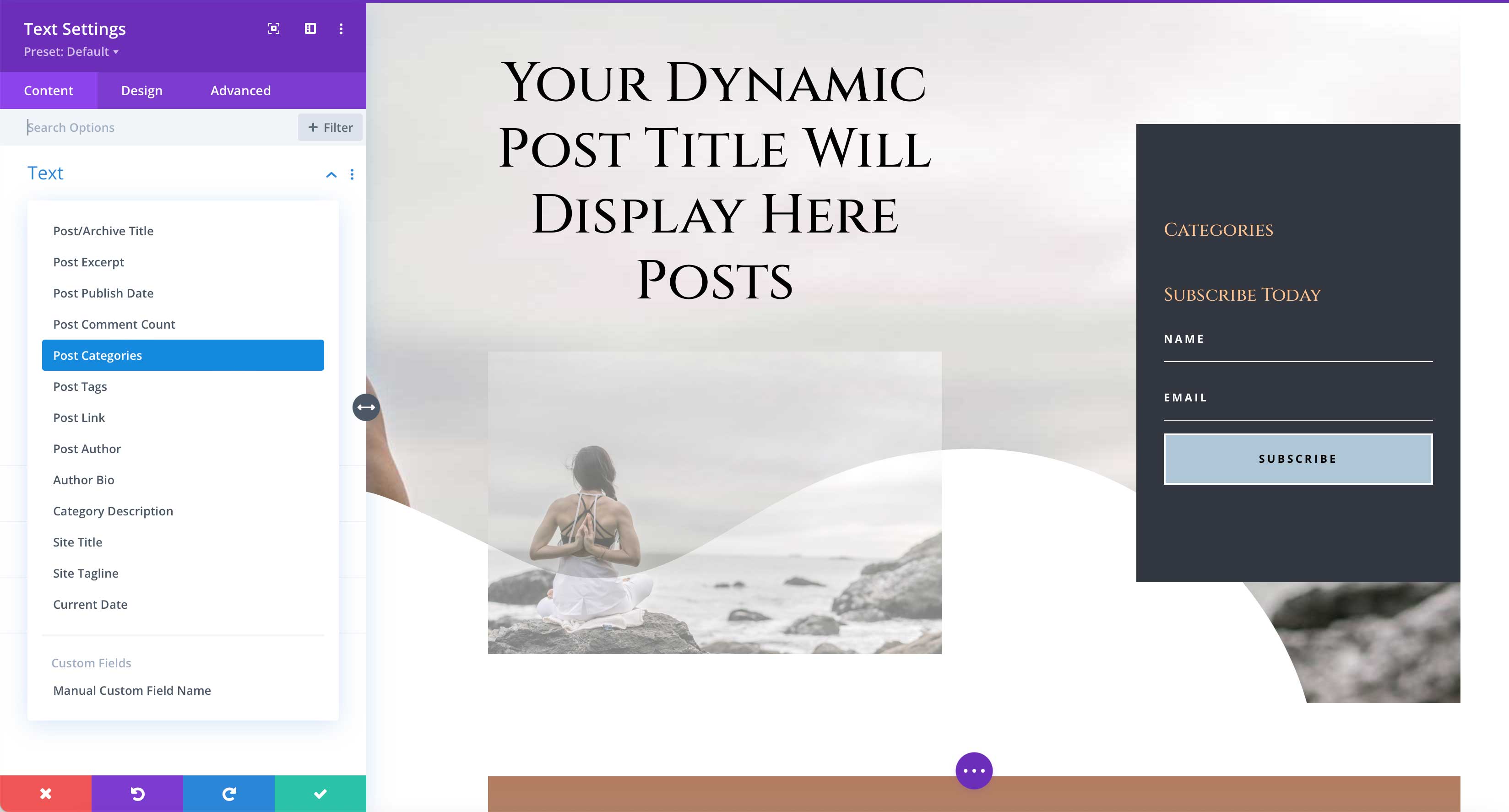 Divi dynamic content