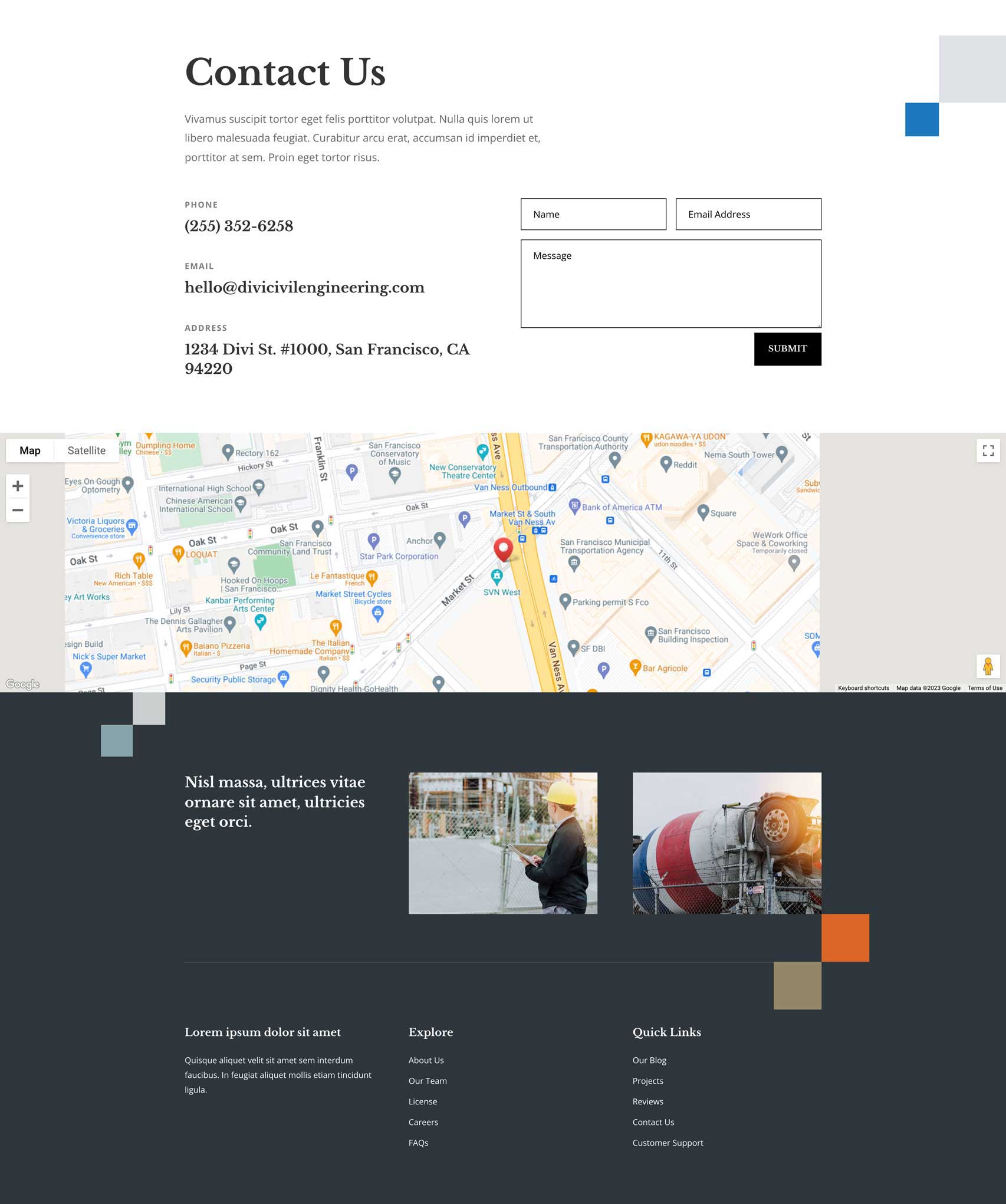 Civil Engineering Firm Layout Pack for Divi