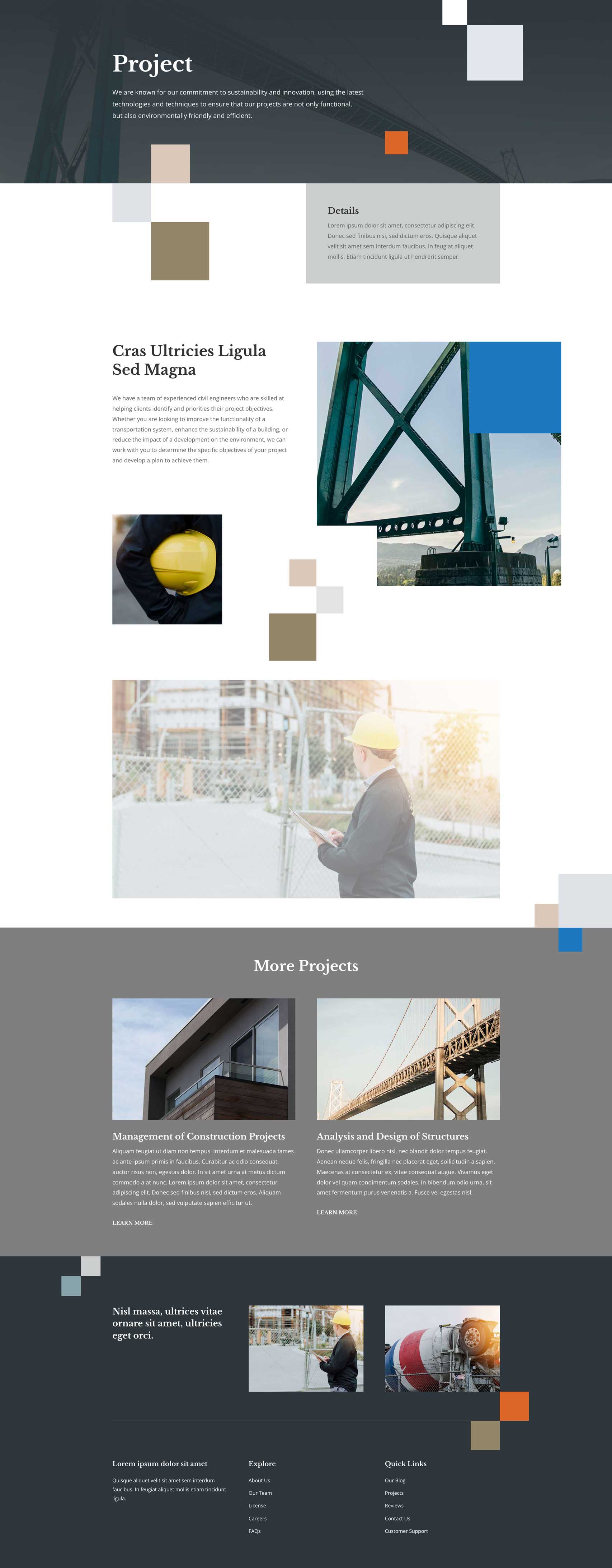 Civil Engineering Firm Layout Pack for Divi