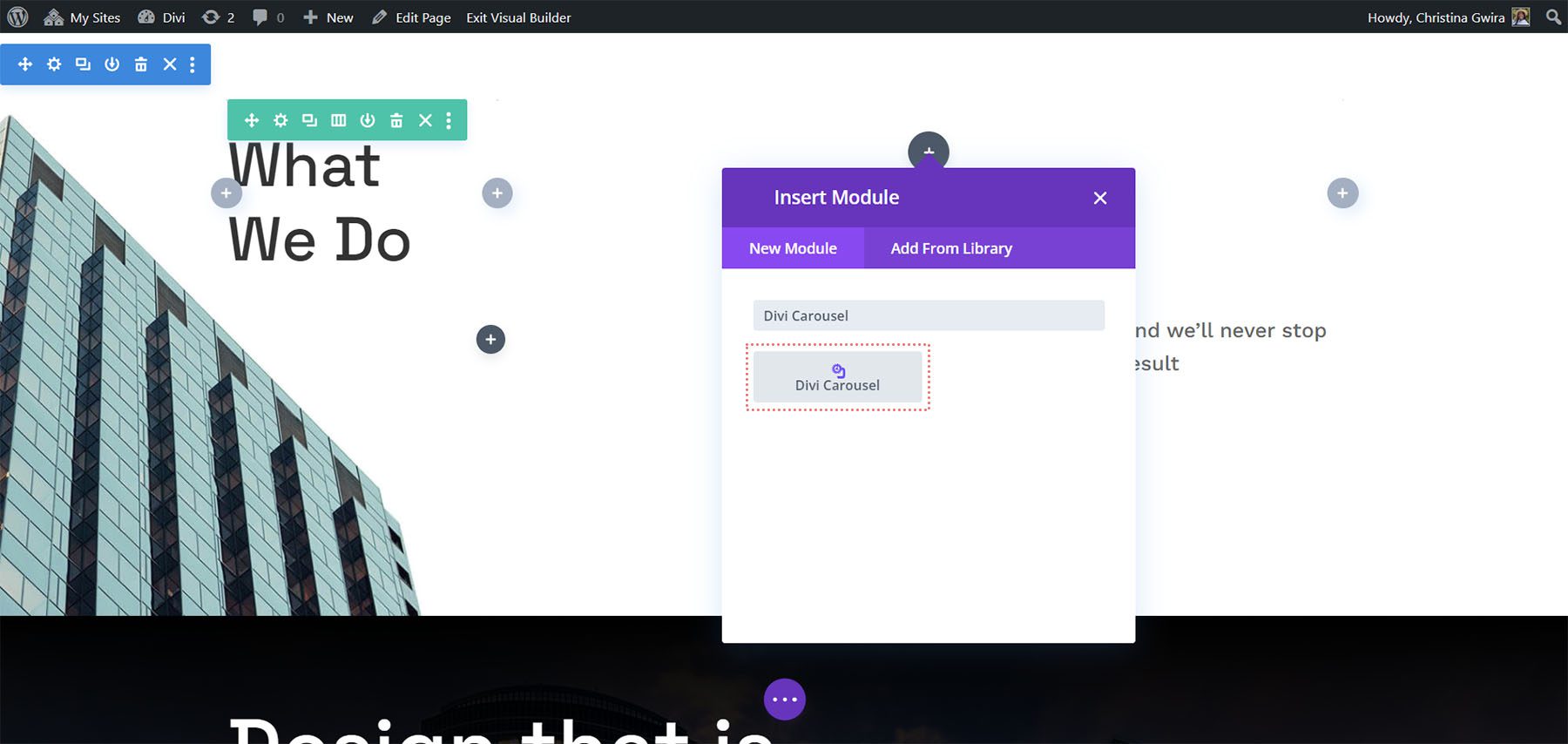 New Divi Carousel Module