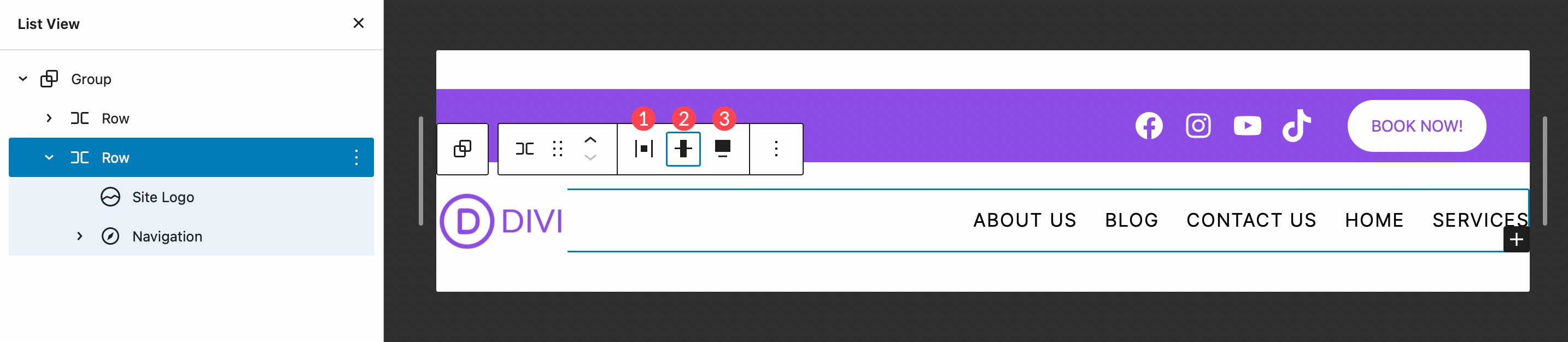 row alignment settings