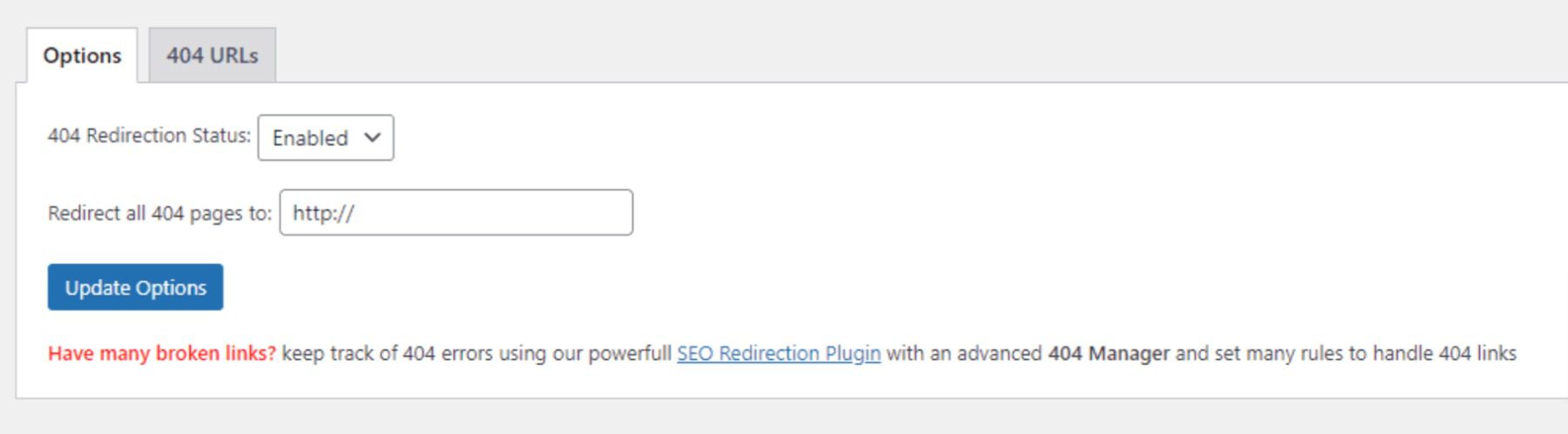 Setting up a redirect rule for 404 errors
