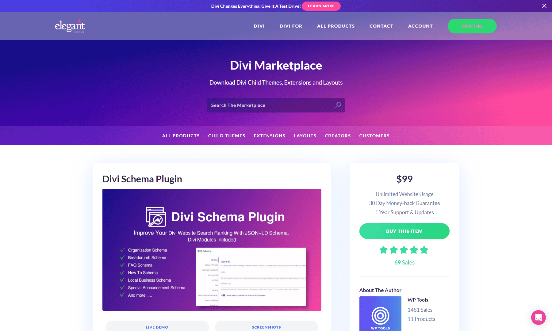 Divi Schema Plugin Page Feb 2023