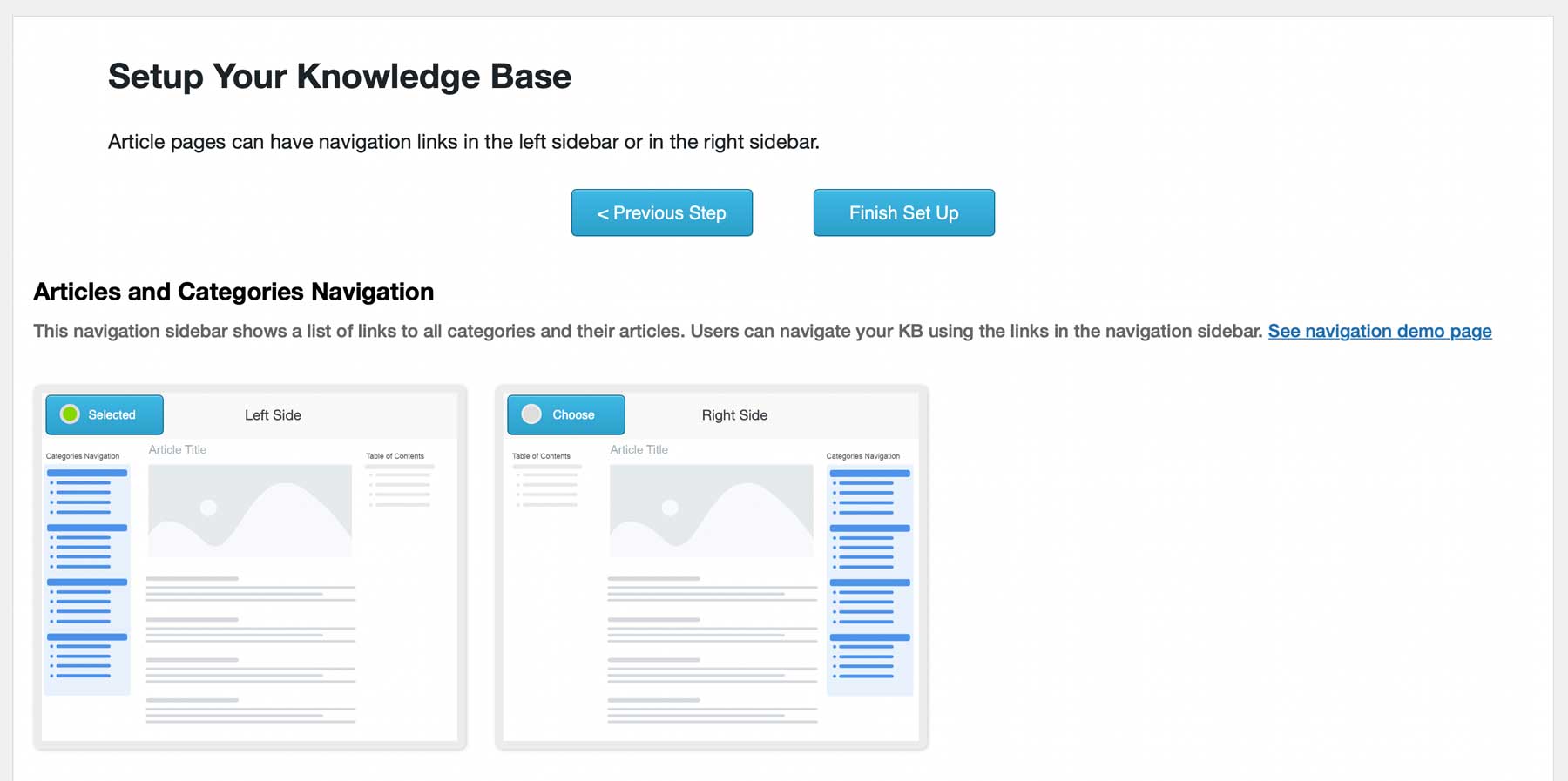 Echo category navigation