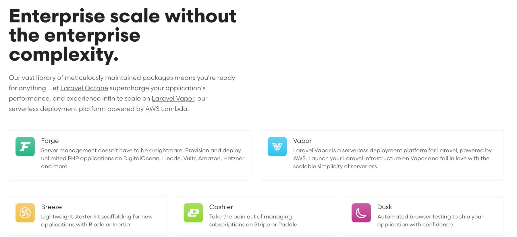 Some of Laravel's packages