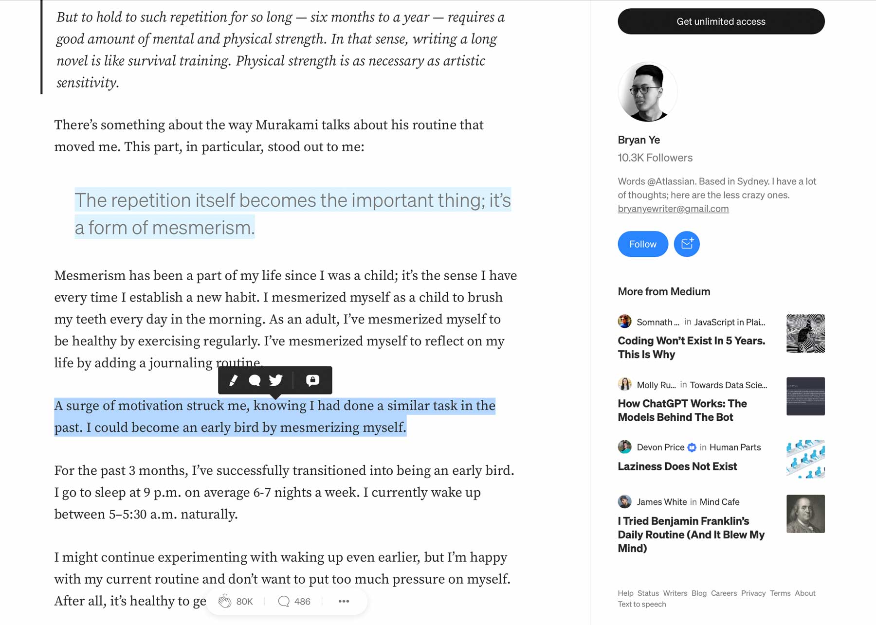 WordPress vs Medium social sharing