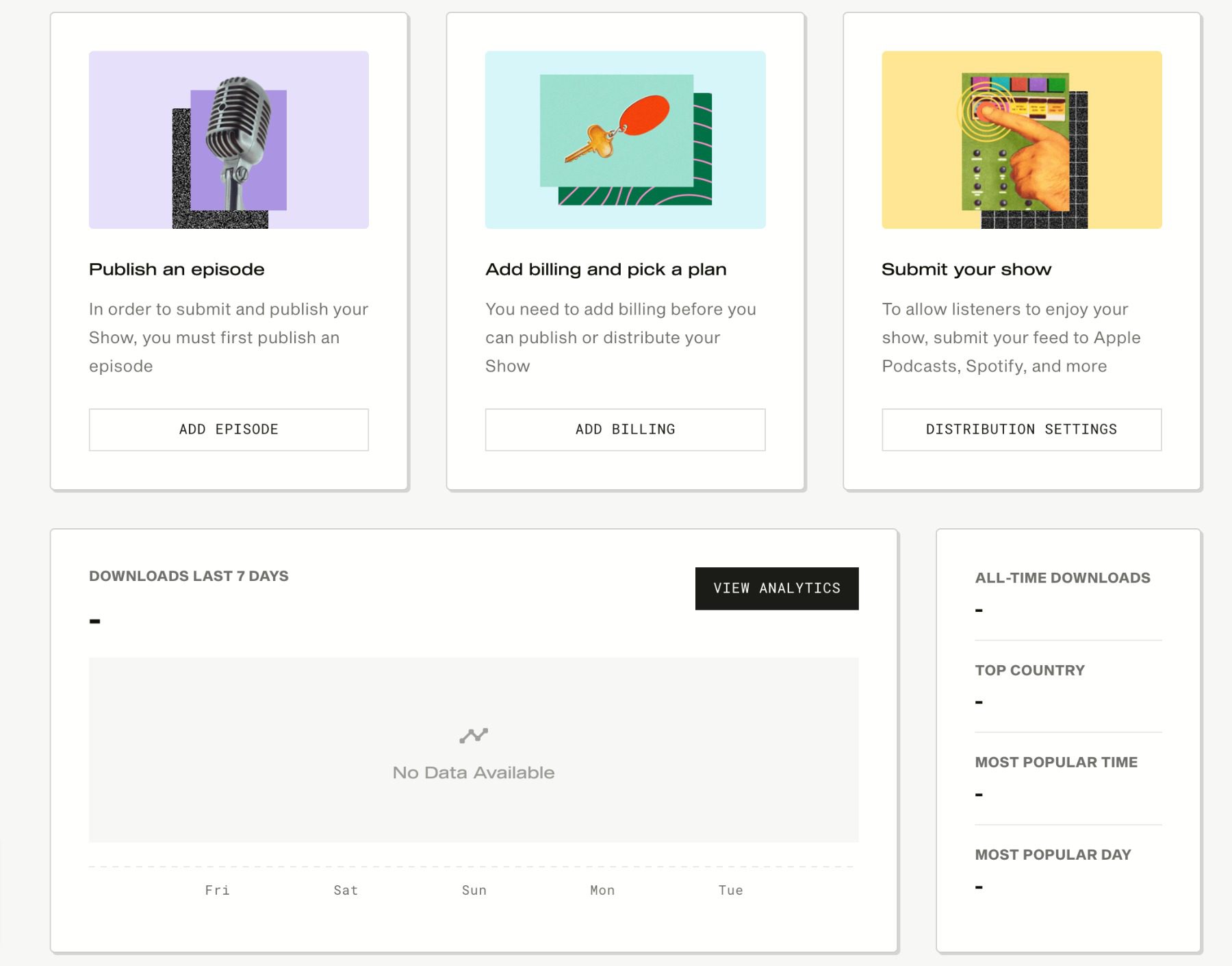 Simplecast dashboard