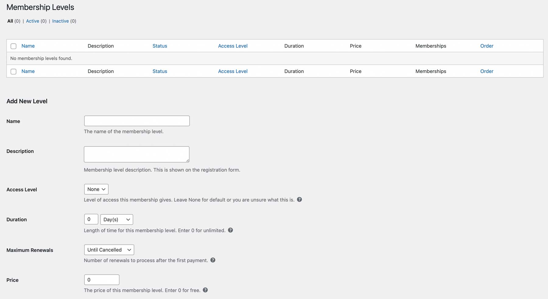 Restrict Content Pro dashboard