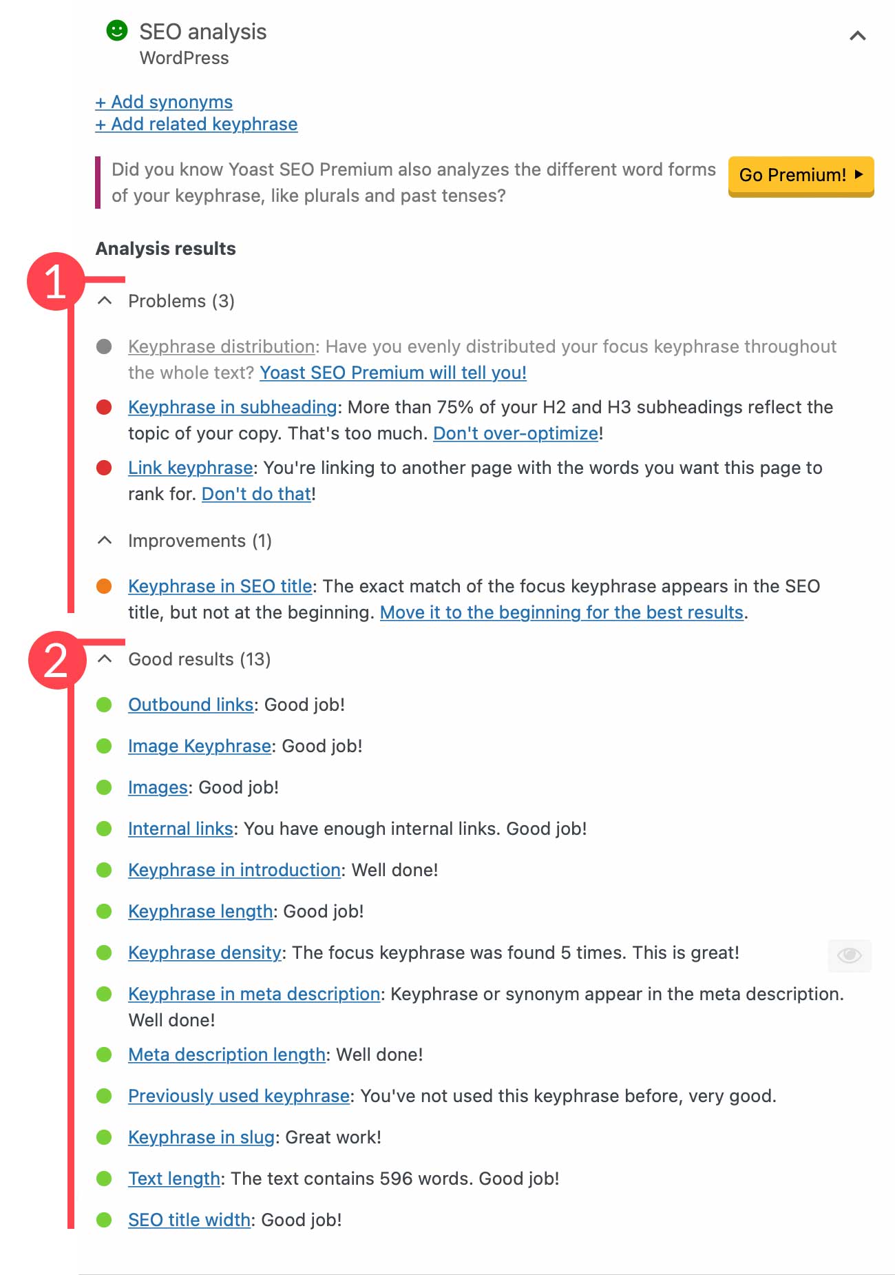 Synonyms - Yoast SEO Features • Yoast