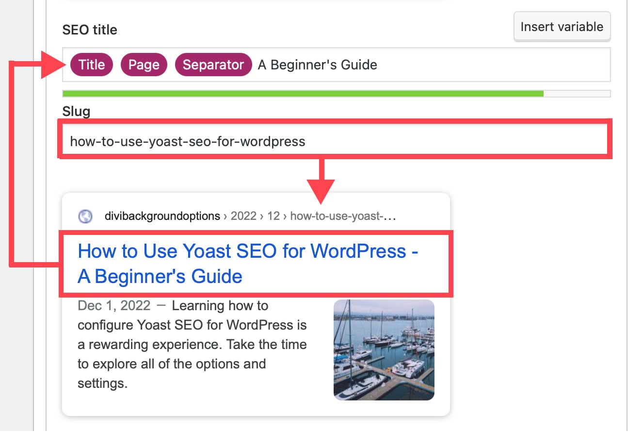 SEO title and slug