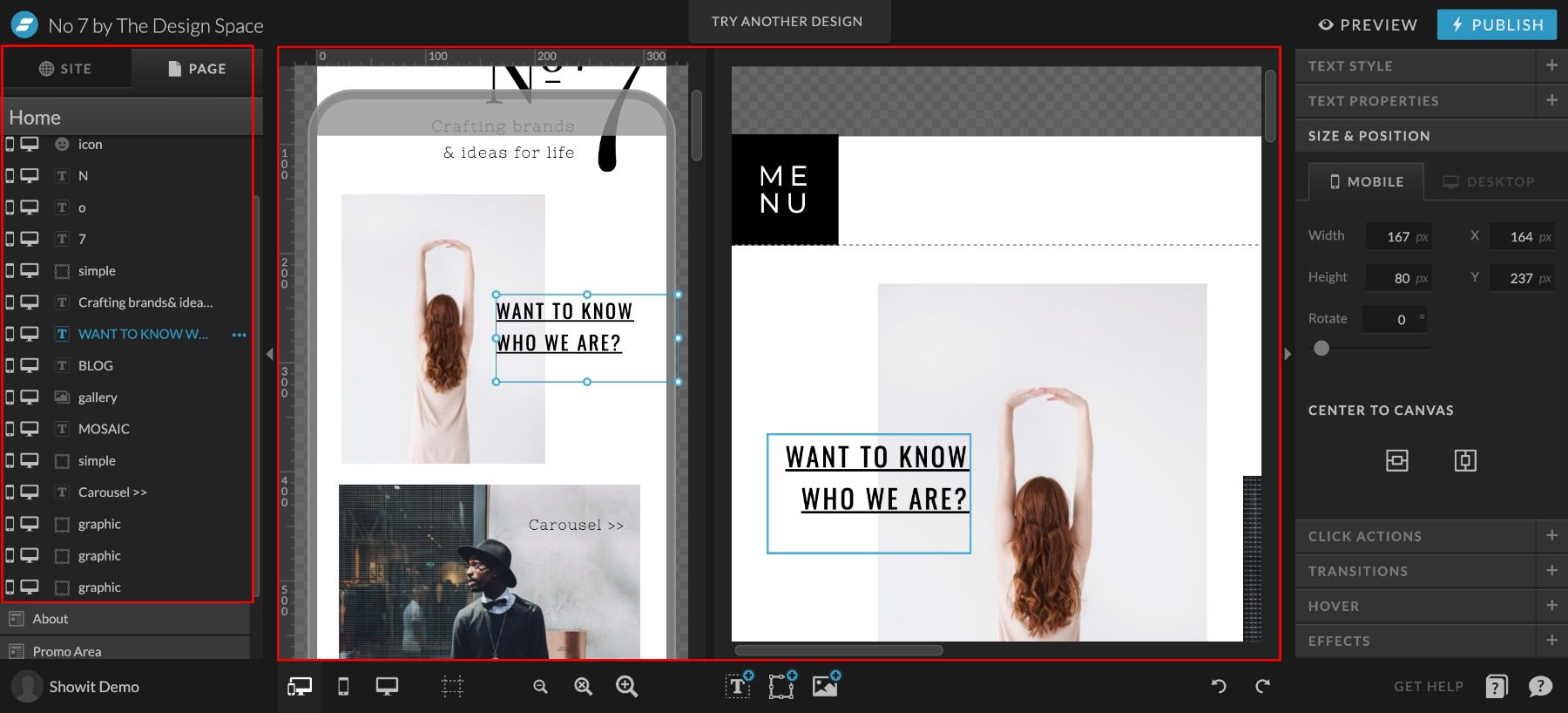 Showit Vidual Editor in 3 Parts