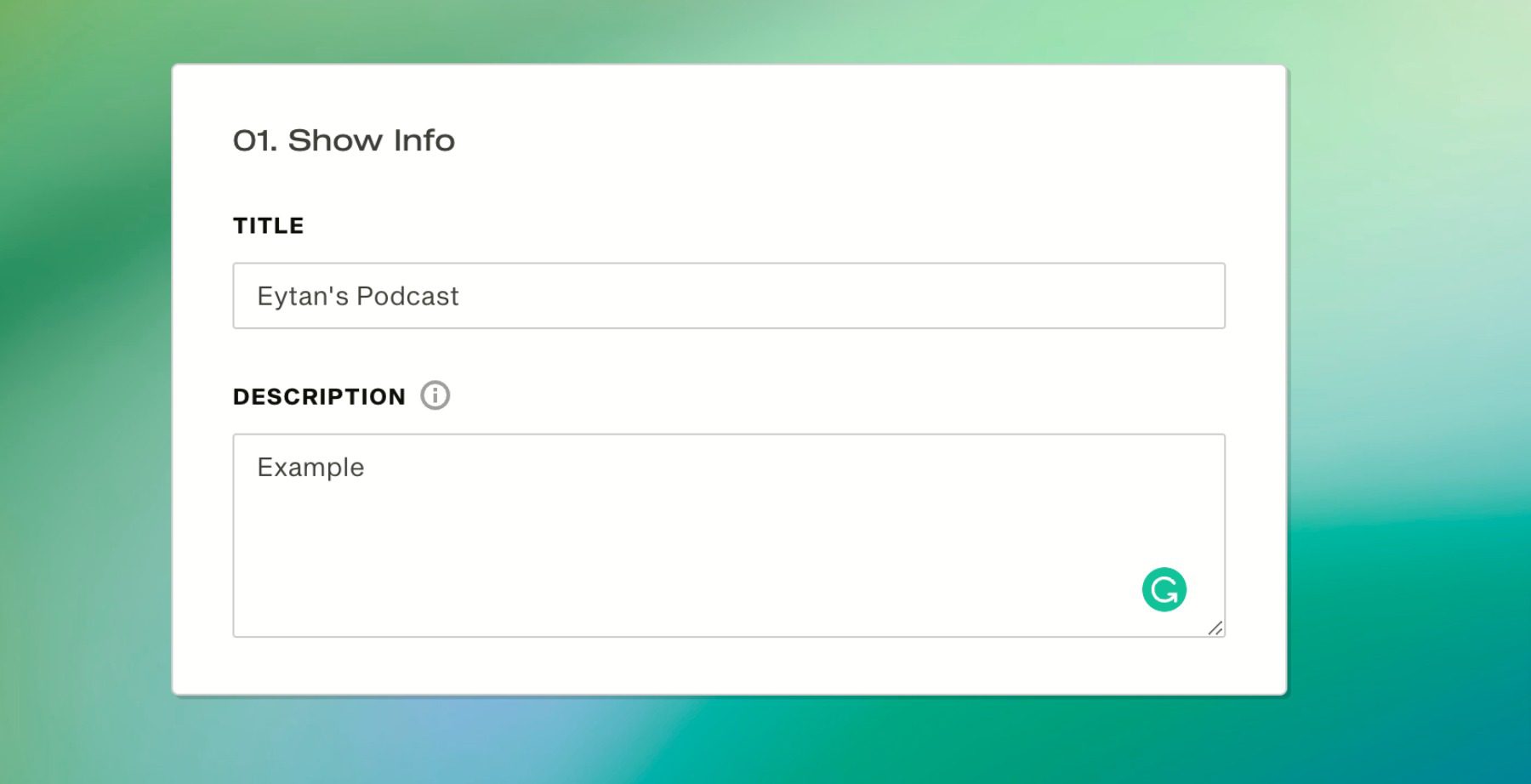 Create podcast page 