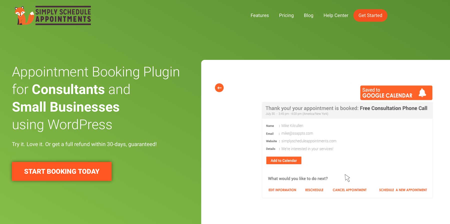 The Simply Schedule Appointments plugin