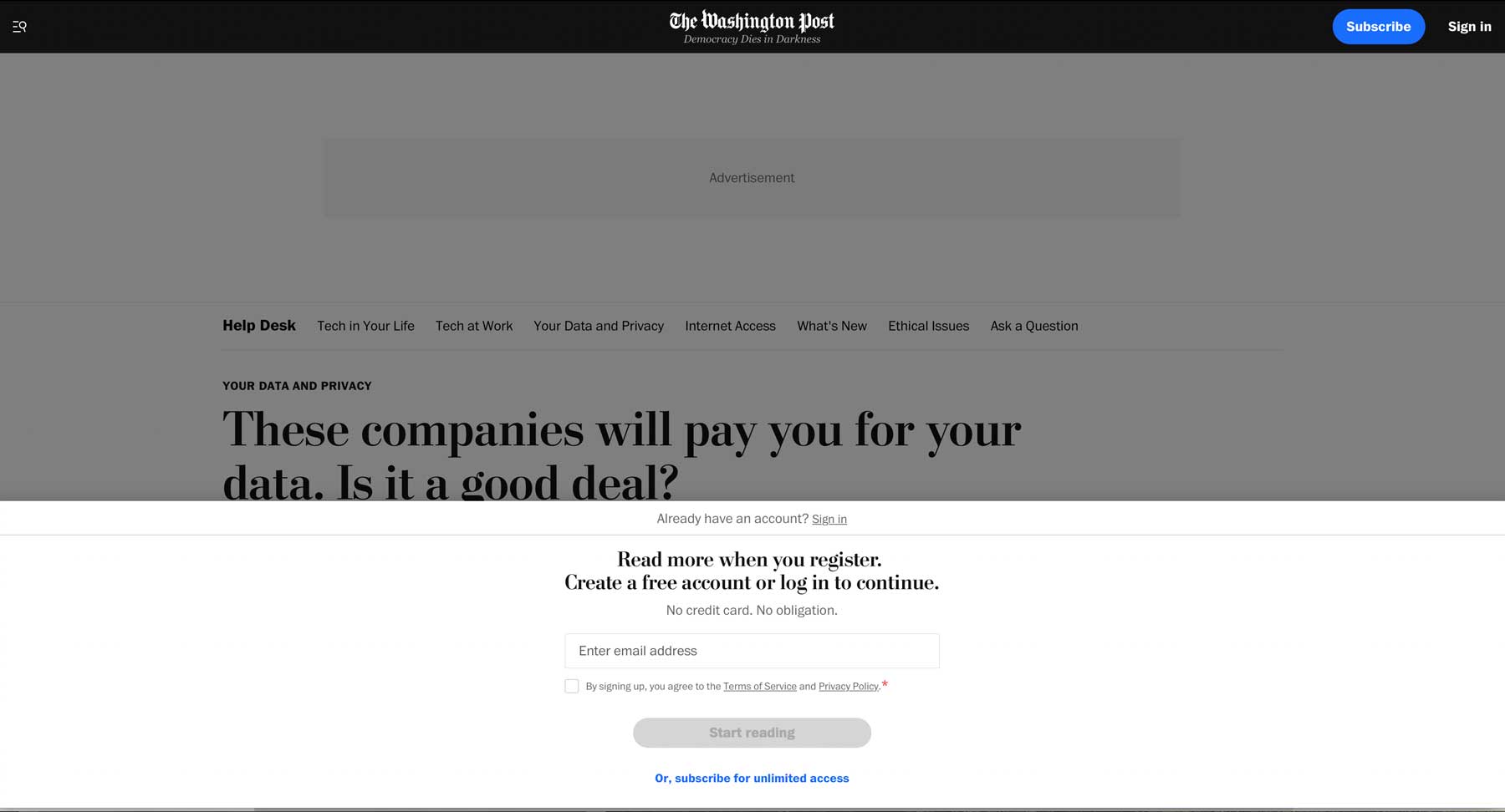 Washington- Post paywall