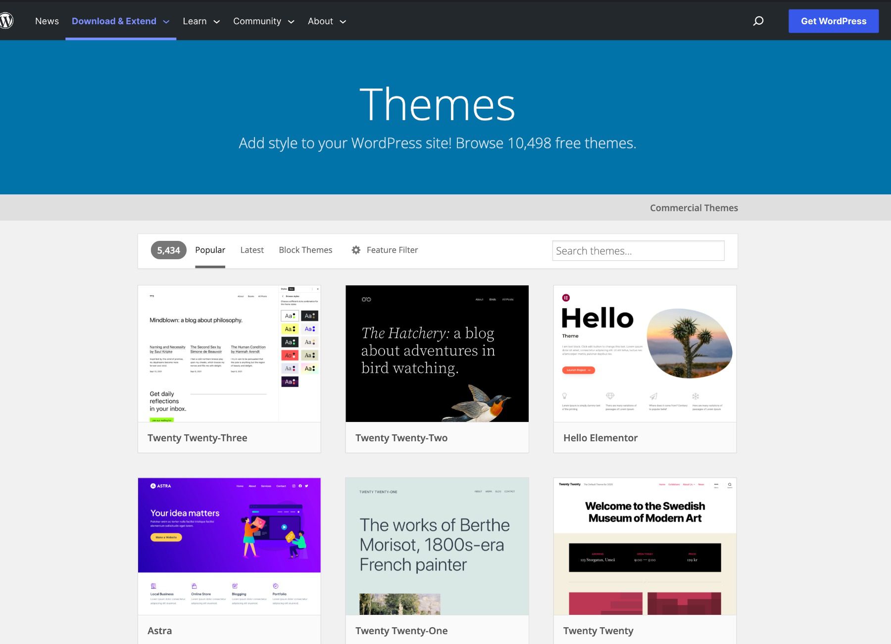 wordpress theme repository