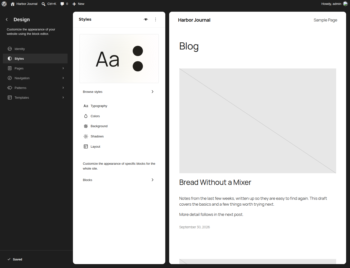WordPress 7.1 Site Editor