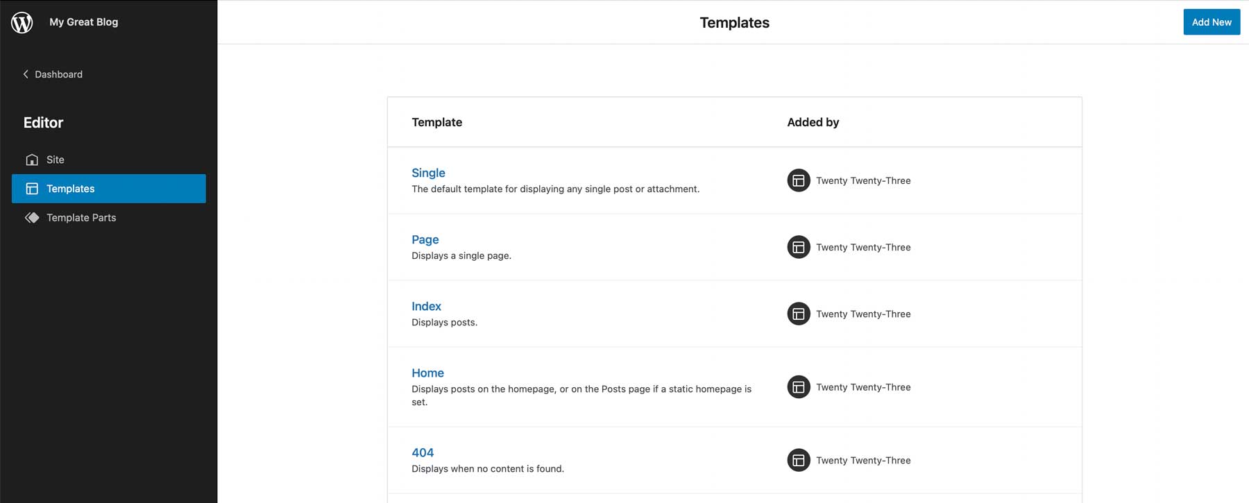 WordPress Full Site Editing Template