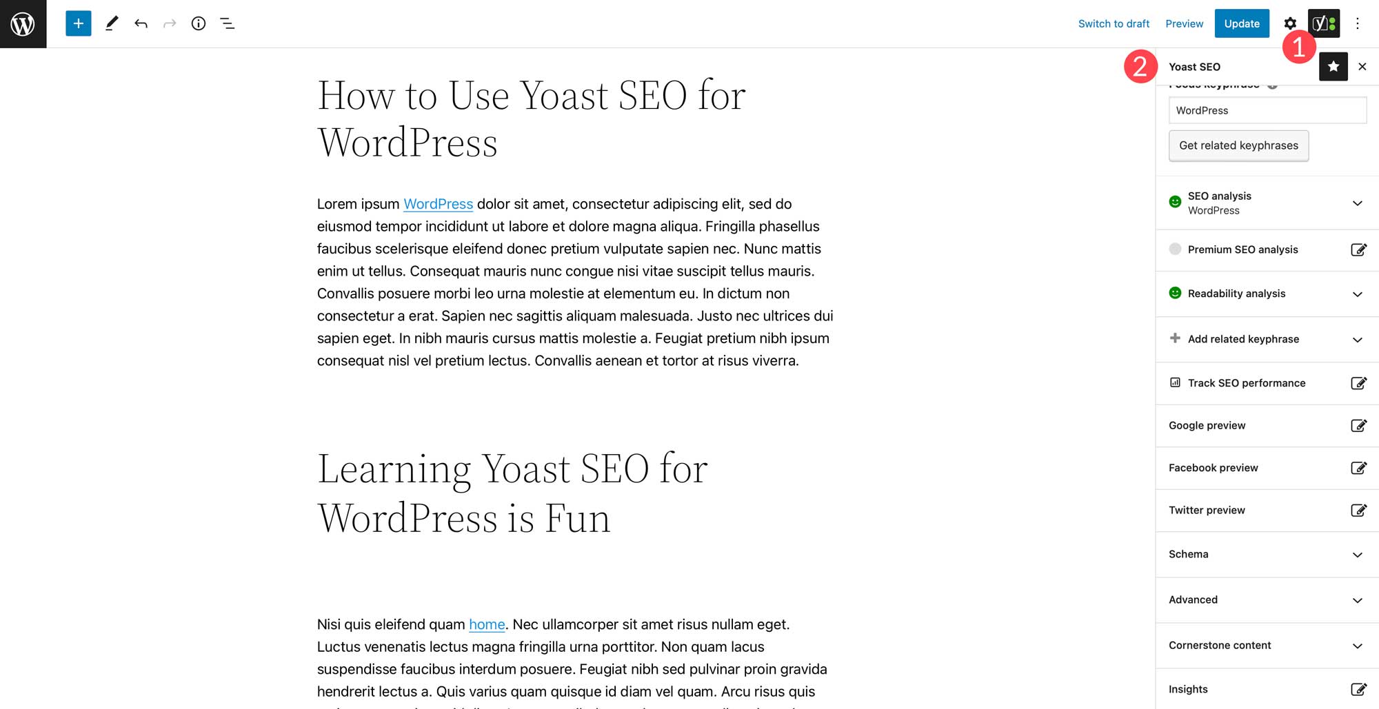 Yoast SEO block theme