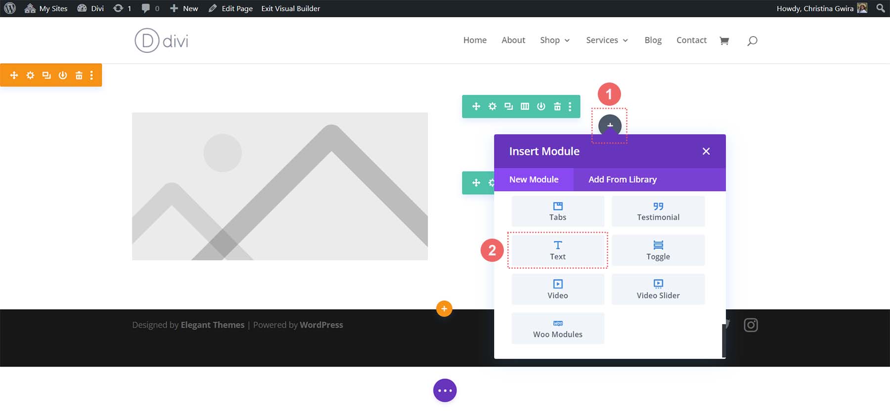 Add first text module