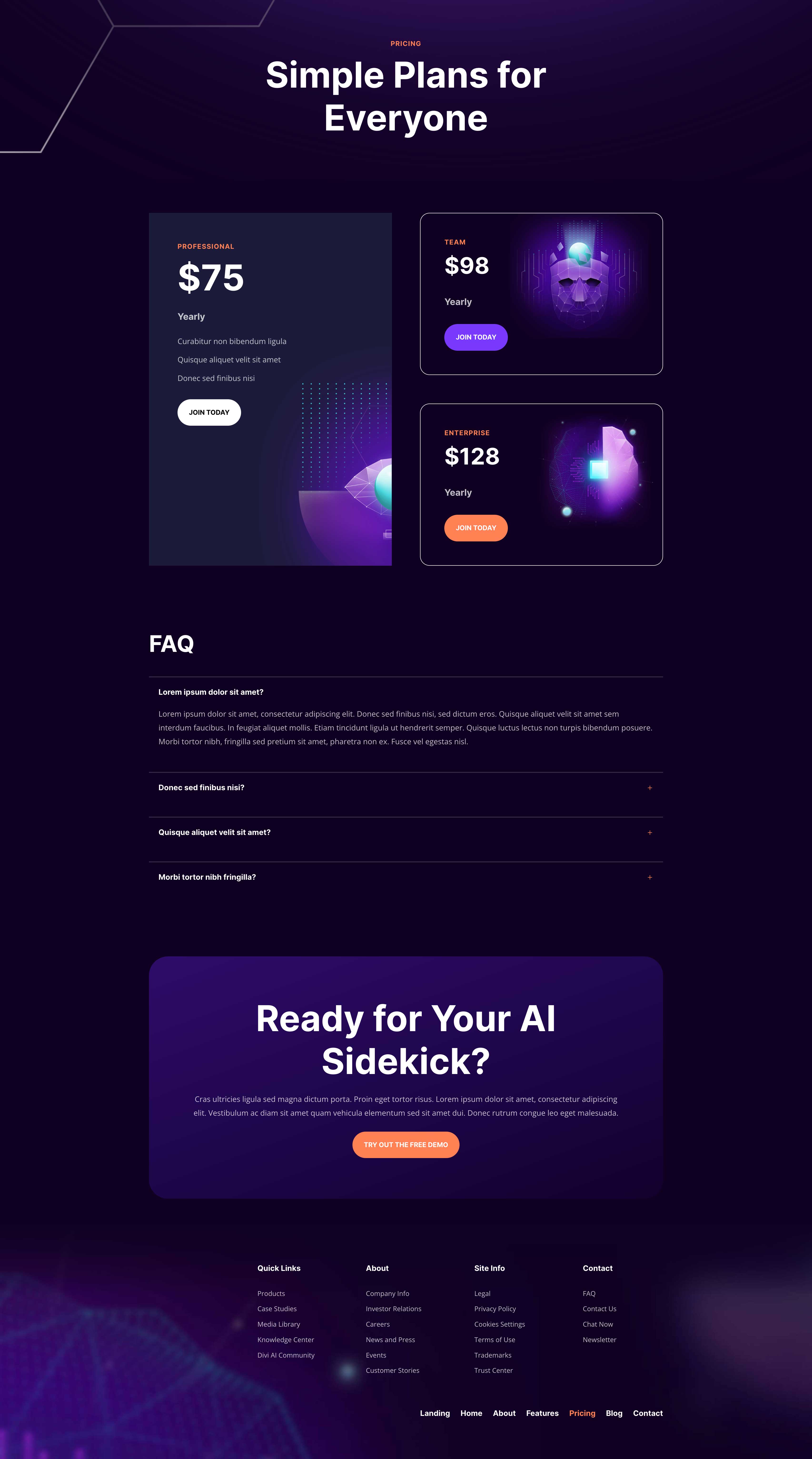 AI Software Layout Pack for Divi