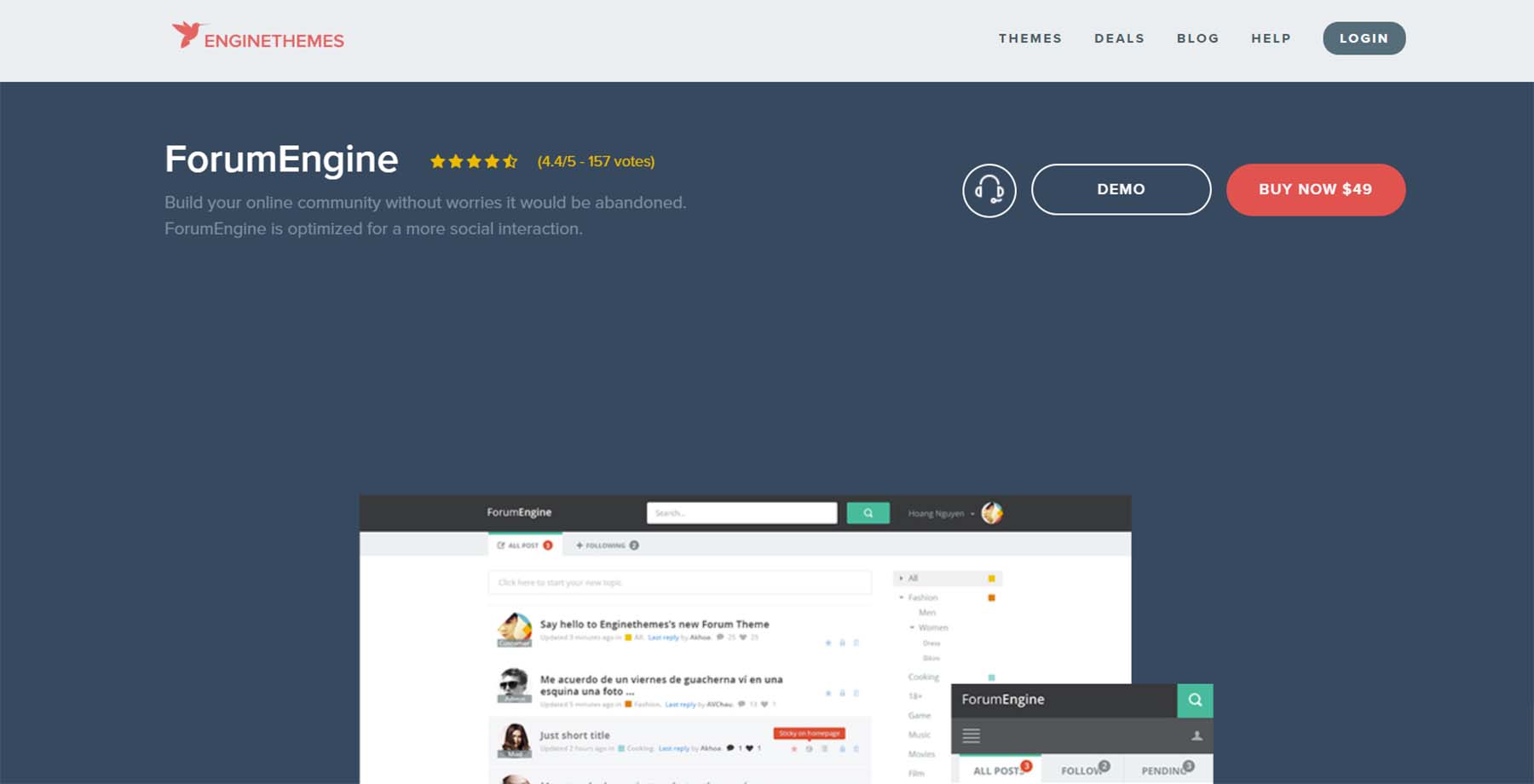 ForumEngine WordPress Forum Theme