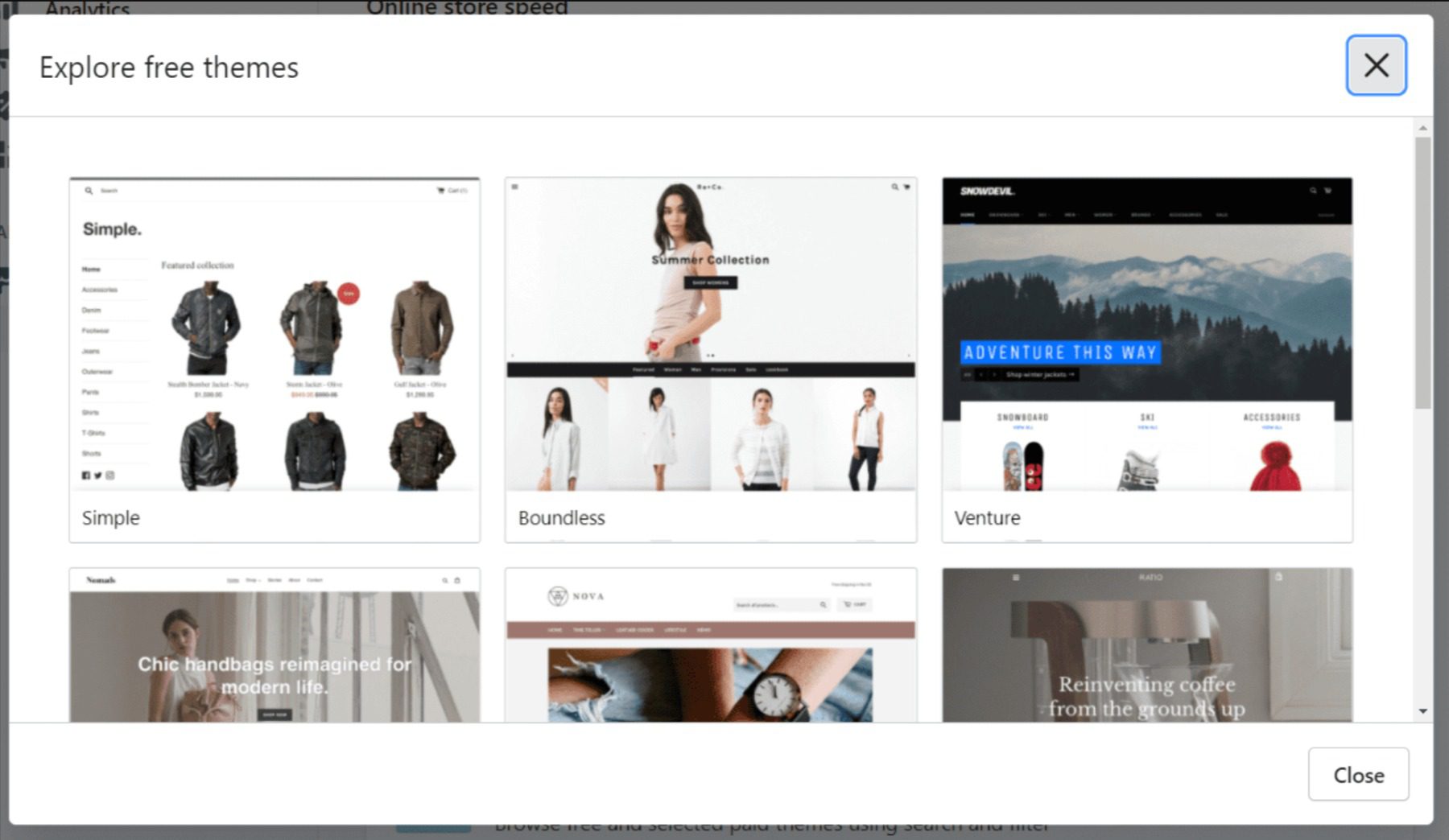 Free Shopify themes