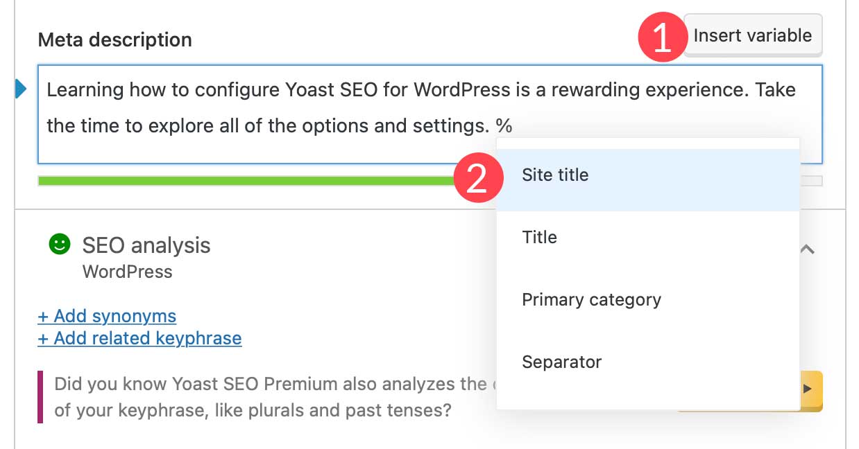 Synonyms - Yoast SEO Features • Yoast
