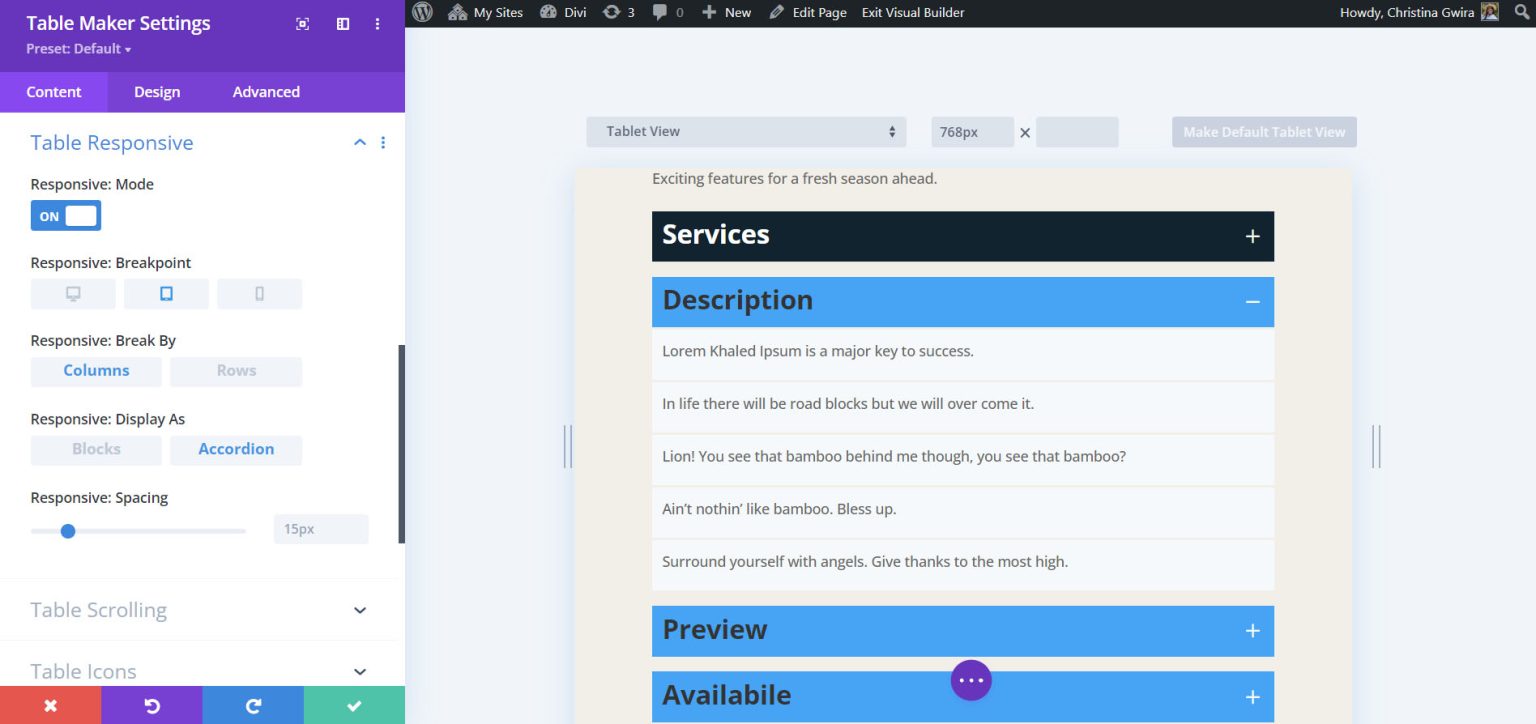 Divi Plugin Highlight: Table Maker